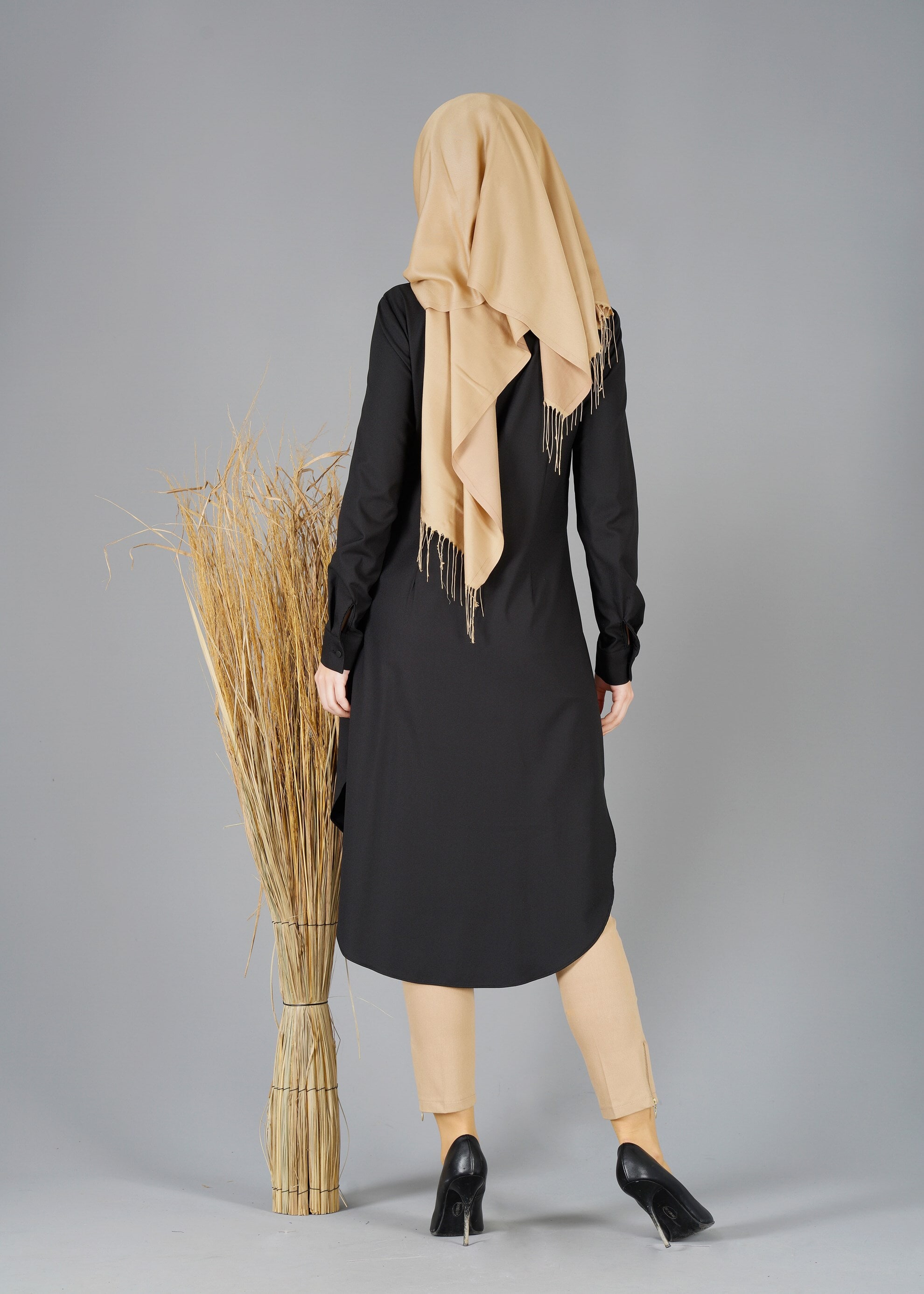 Tesettür giyim SİYAH 4877 TUNİK 