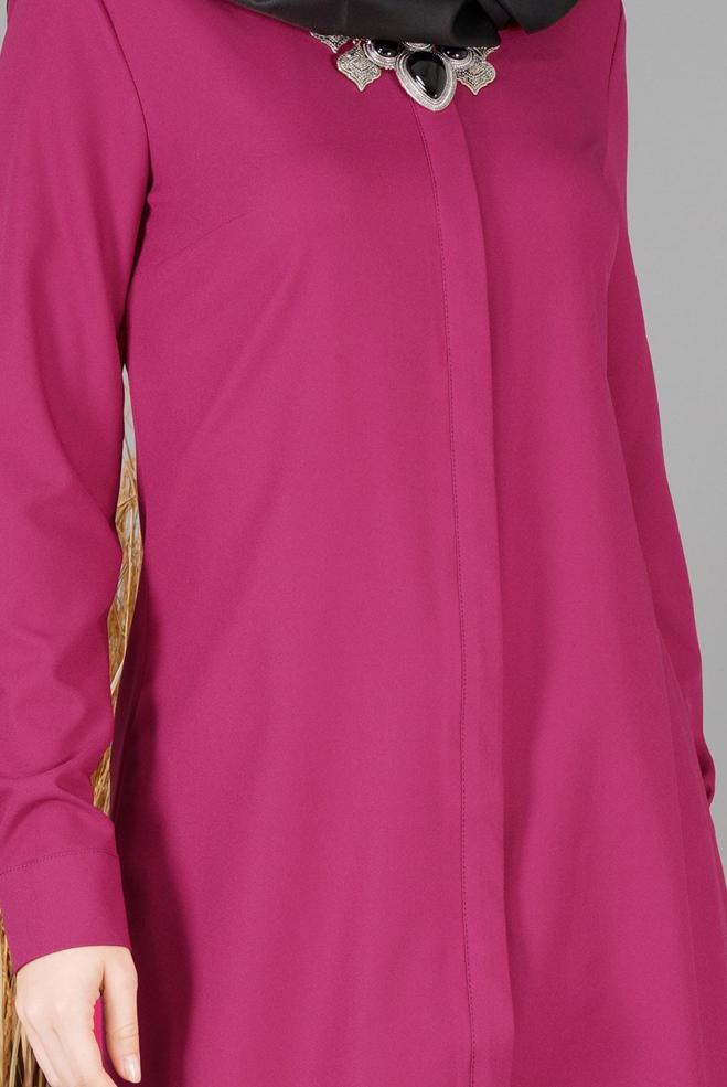 Tesettür giyim FUŞYA 4877 TUNİK  - ALVİNA