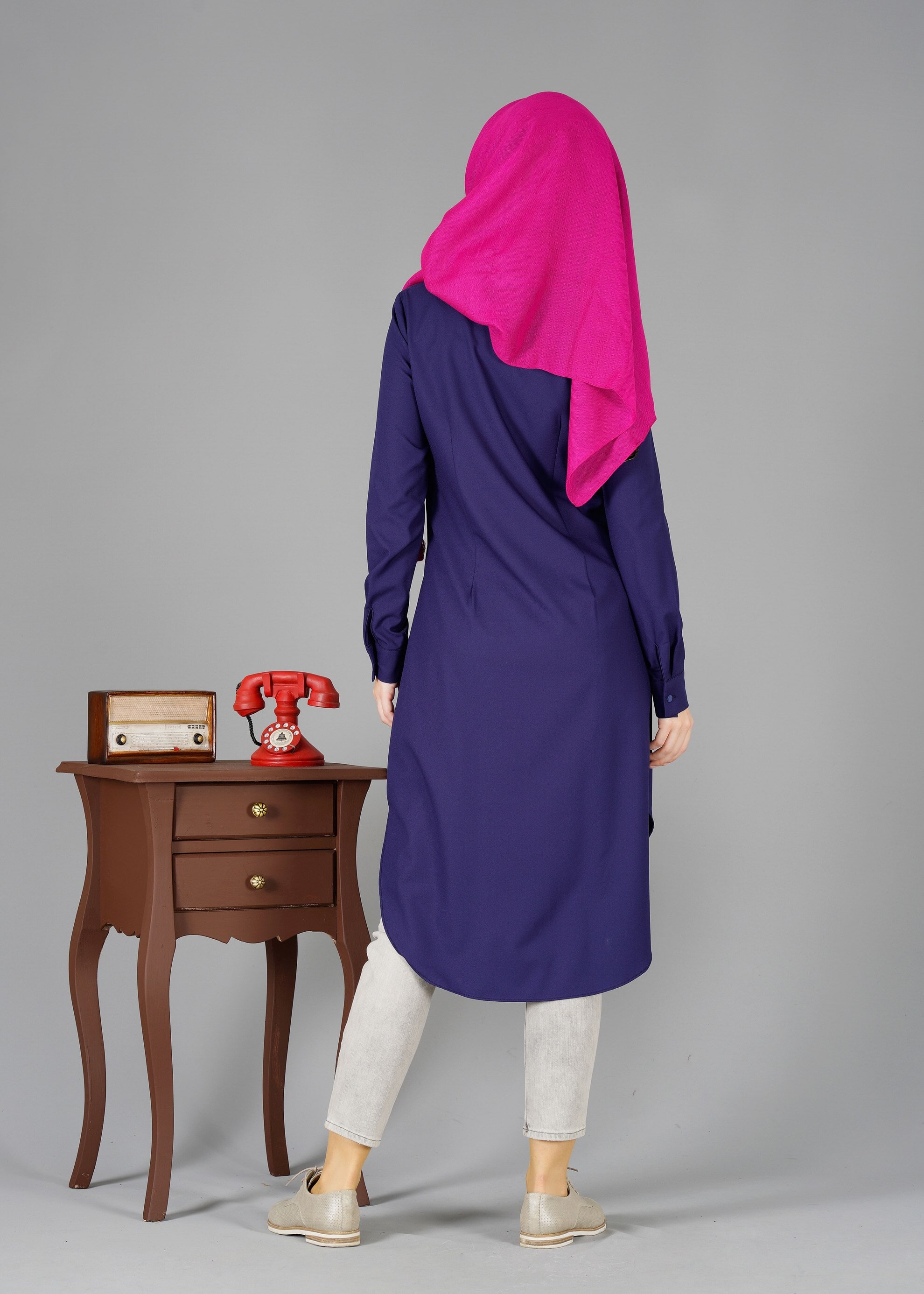 Tesettür giyim LACİVERT 4877 TUNİK 