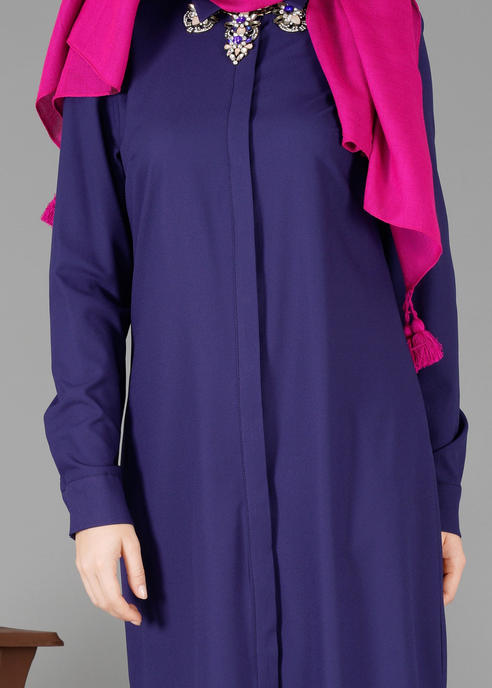 Tesettür giyim LACİVERT 4877 TUNİK 