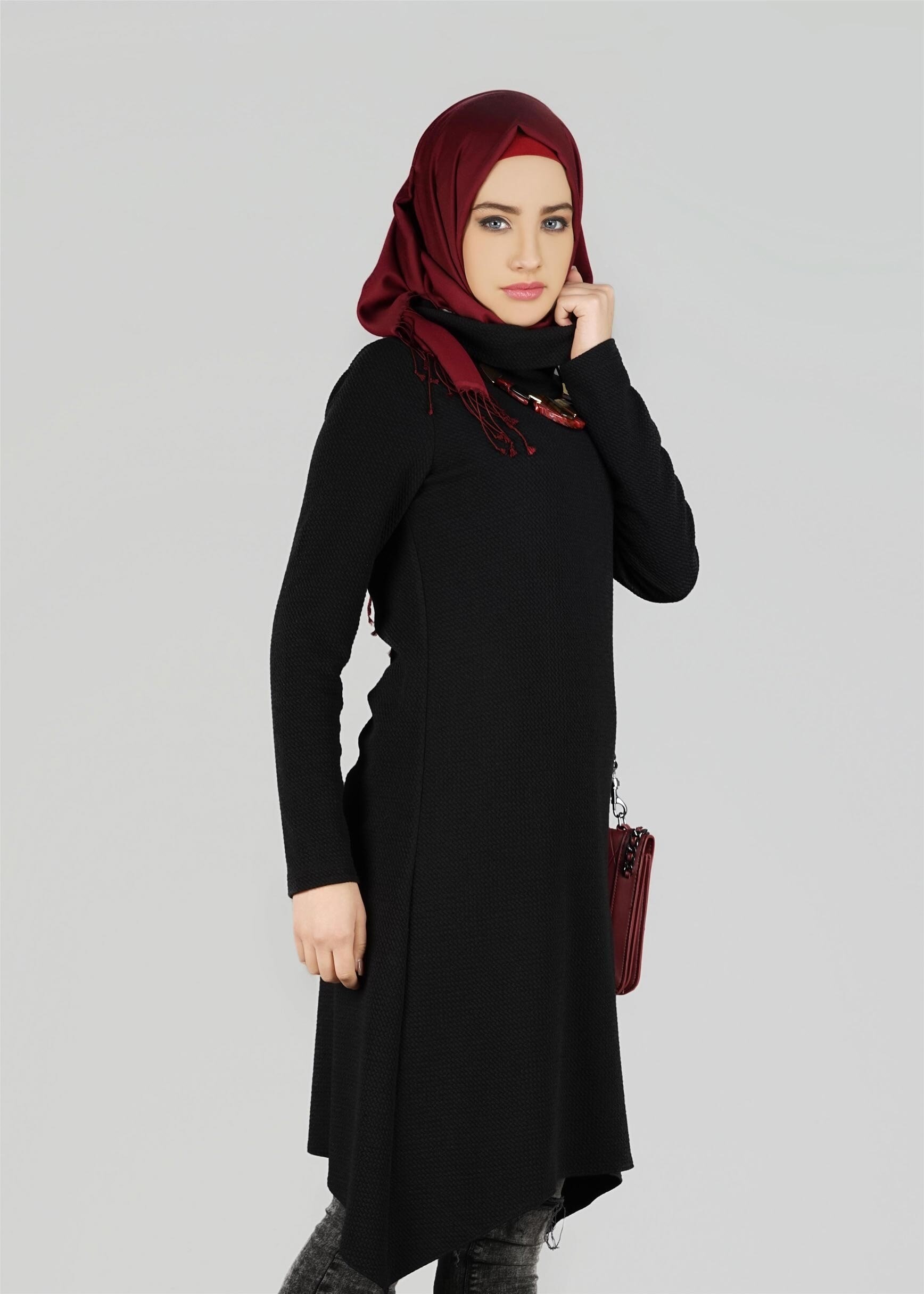 Tesettür giyim SİYAH 4884 TUNİK
