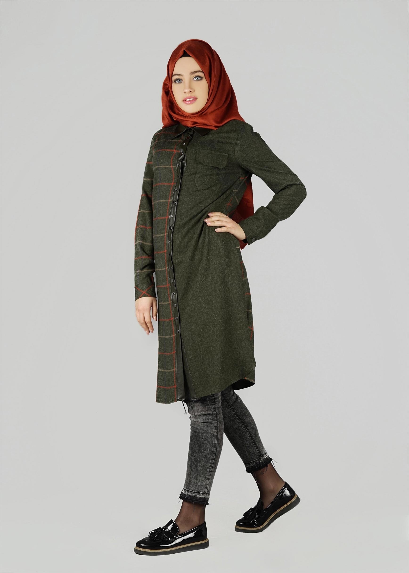 Tesettür giyim HAKİ 4888 TUNİK