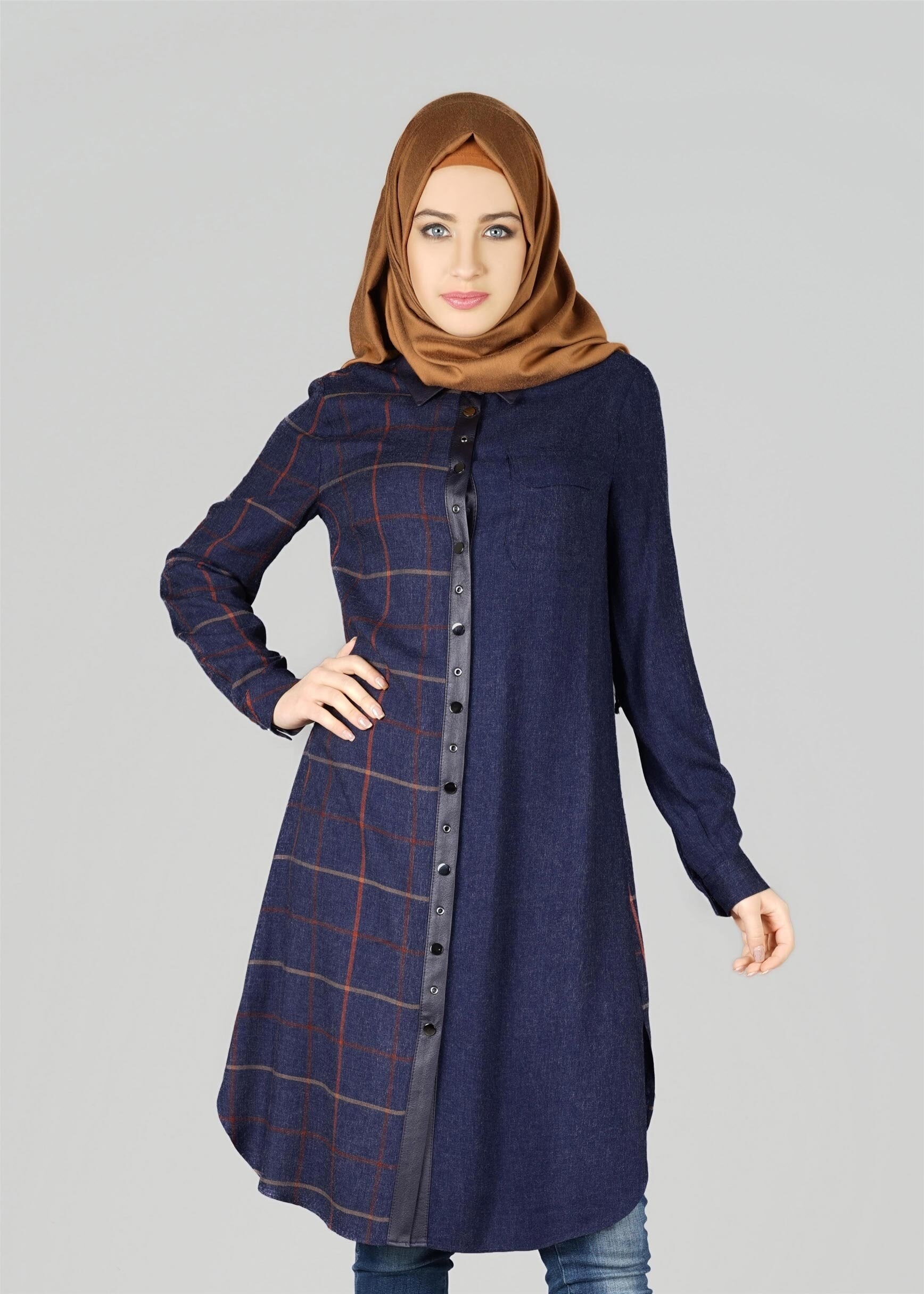 Tesettür giyim LACİVERT 4888 TUNİK