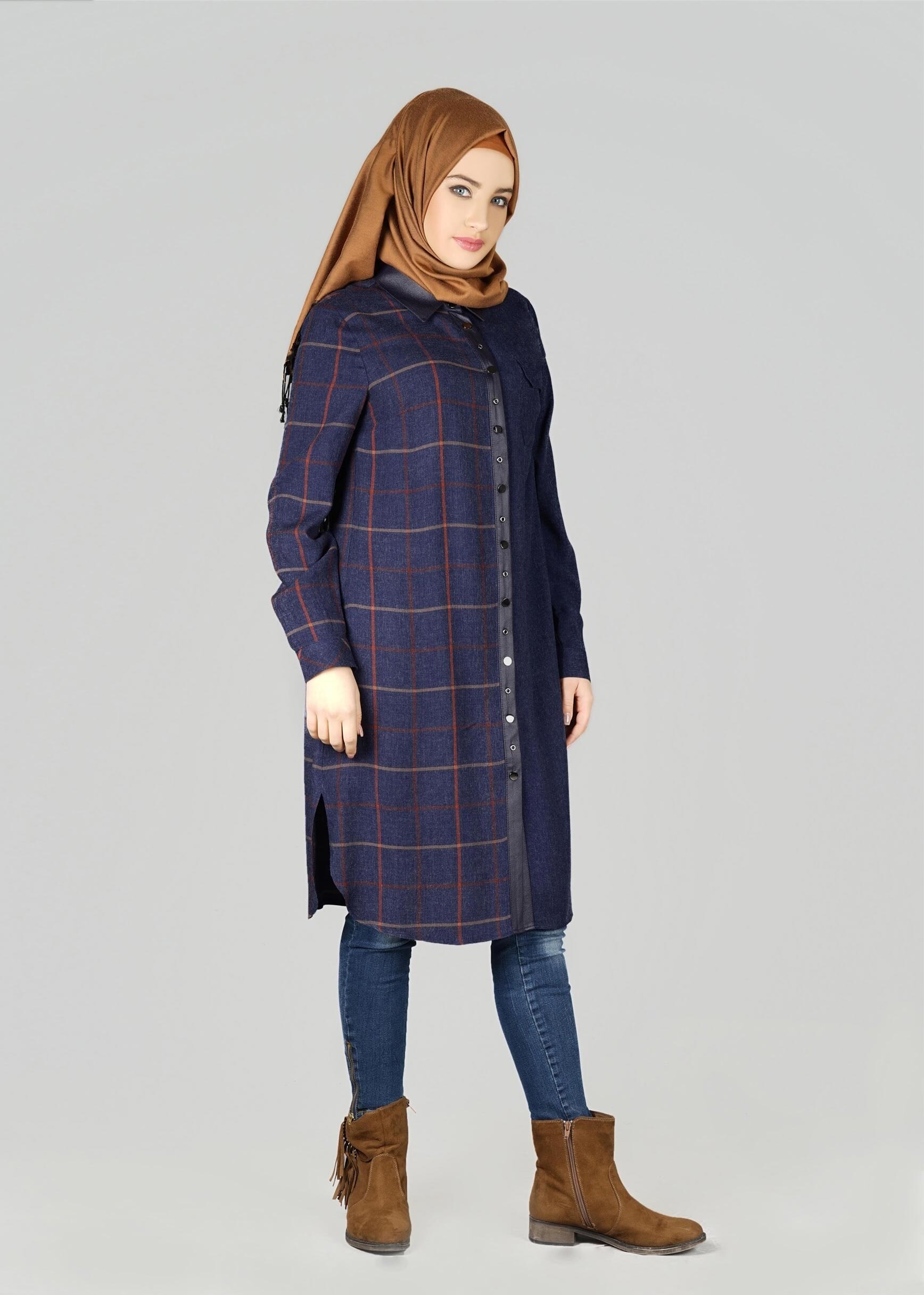 Tesettür giyim LACİVERT 4888 TUNİK
