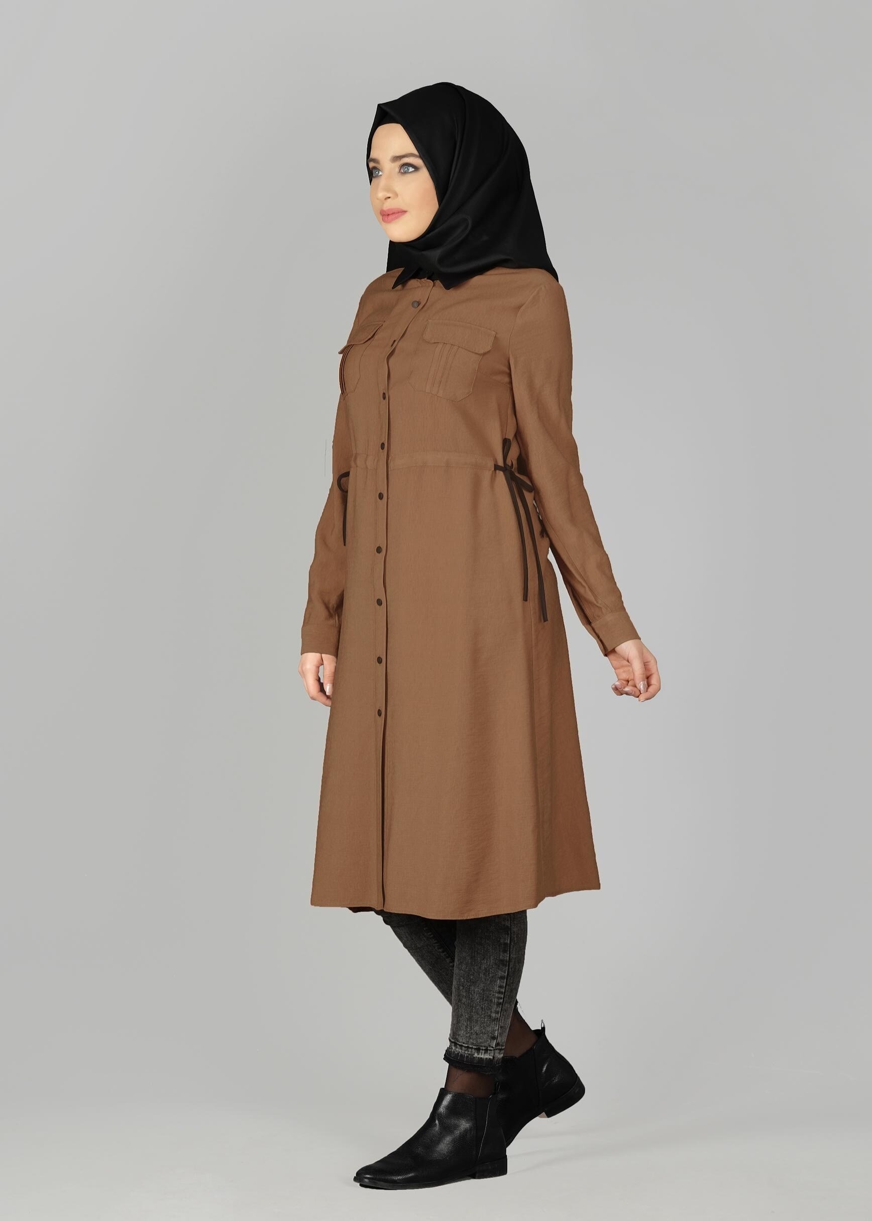 Tesettür giyim KAHVE 4890 TUNİK