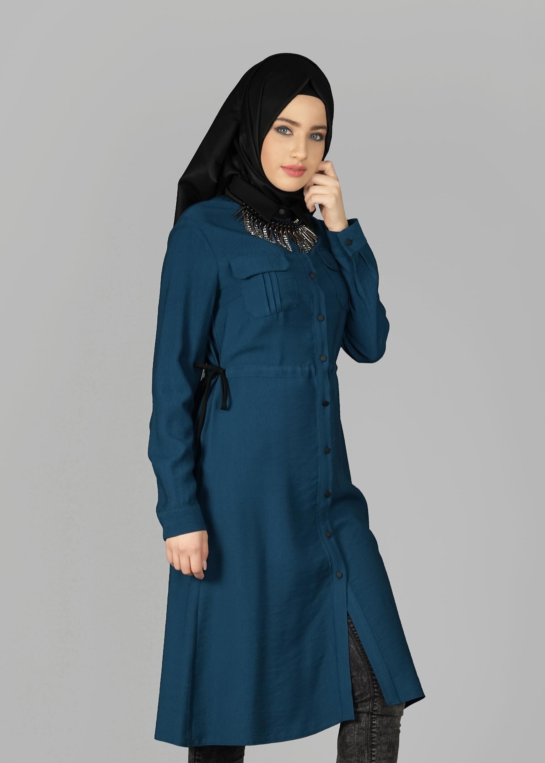 Tesettür giyim MAVİ 4890 TUNİK