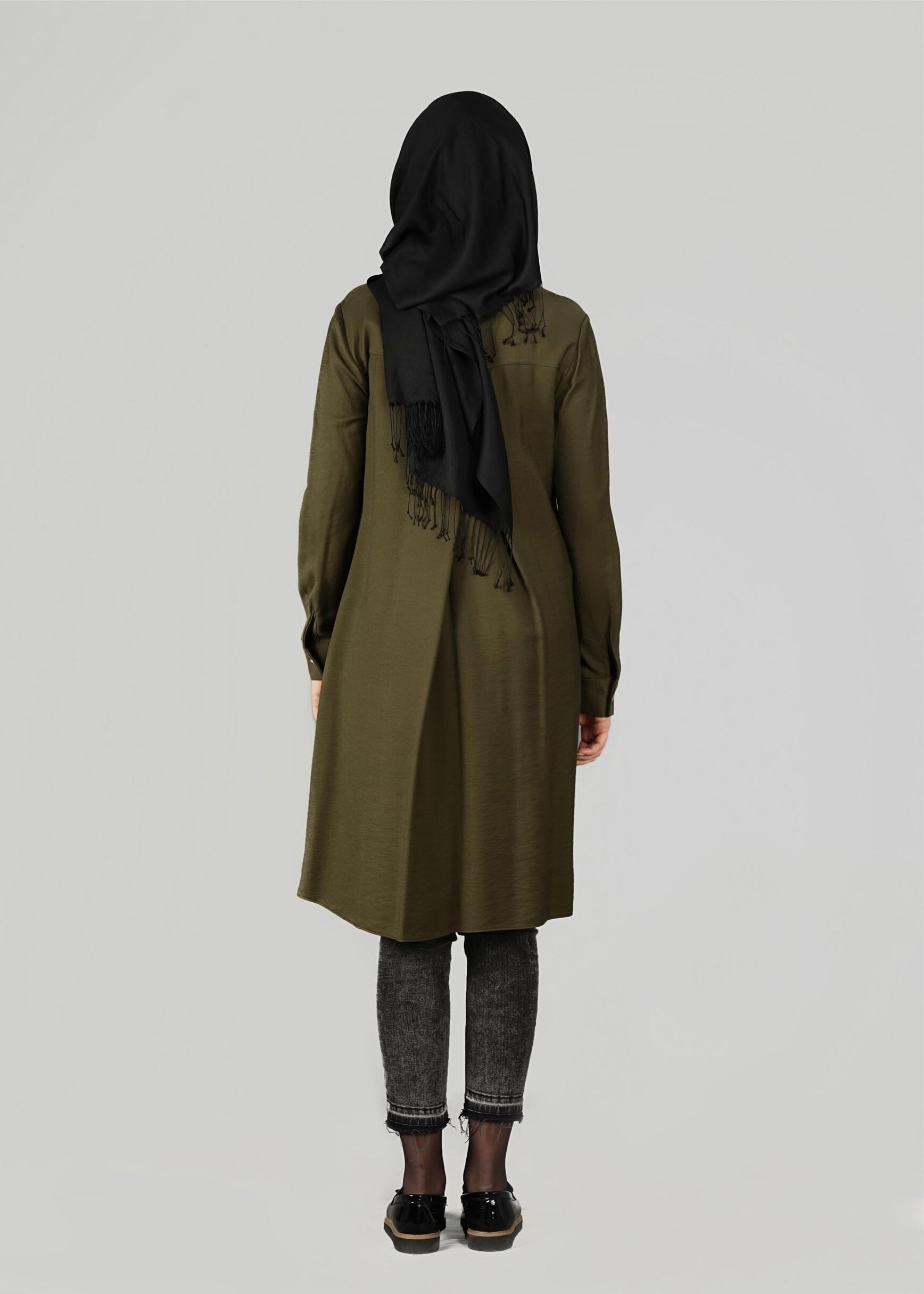 Tesettür giyim HAKİ 4891 TUNİK