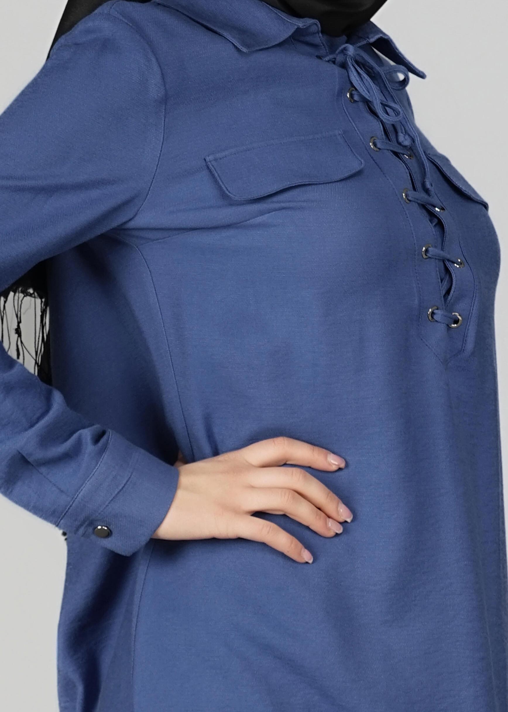 Tesettür giyim LACİVERT 4891 TUNİK