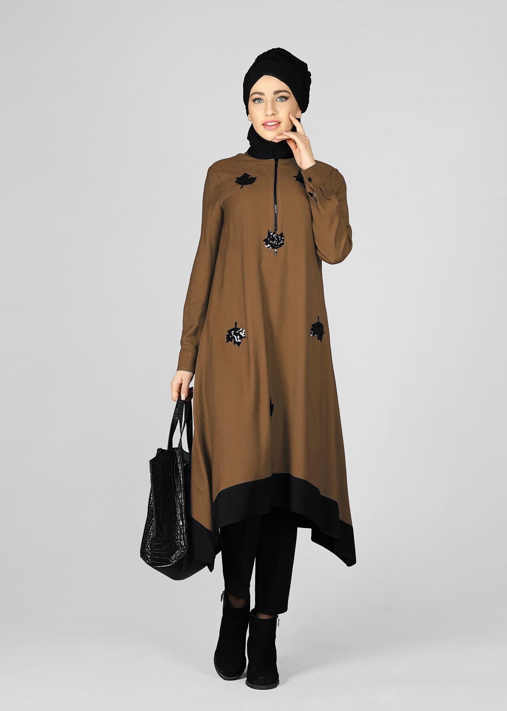 Tesettür giyim KAHVE 4892 TUNİK