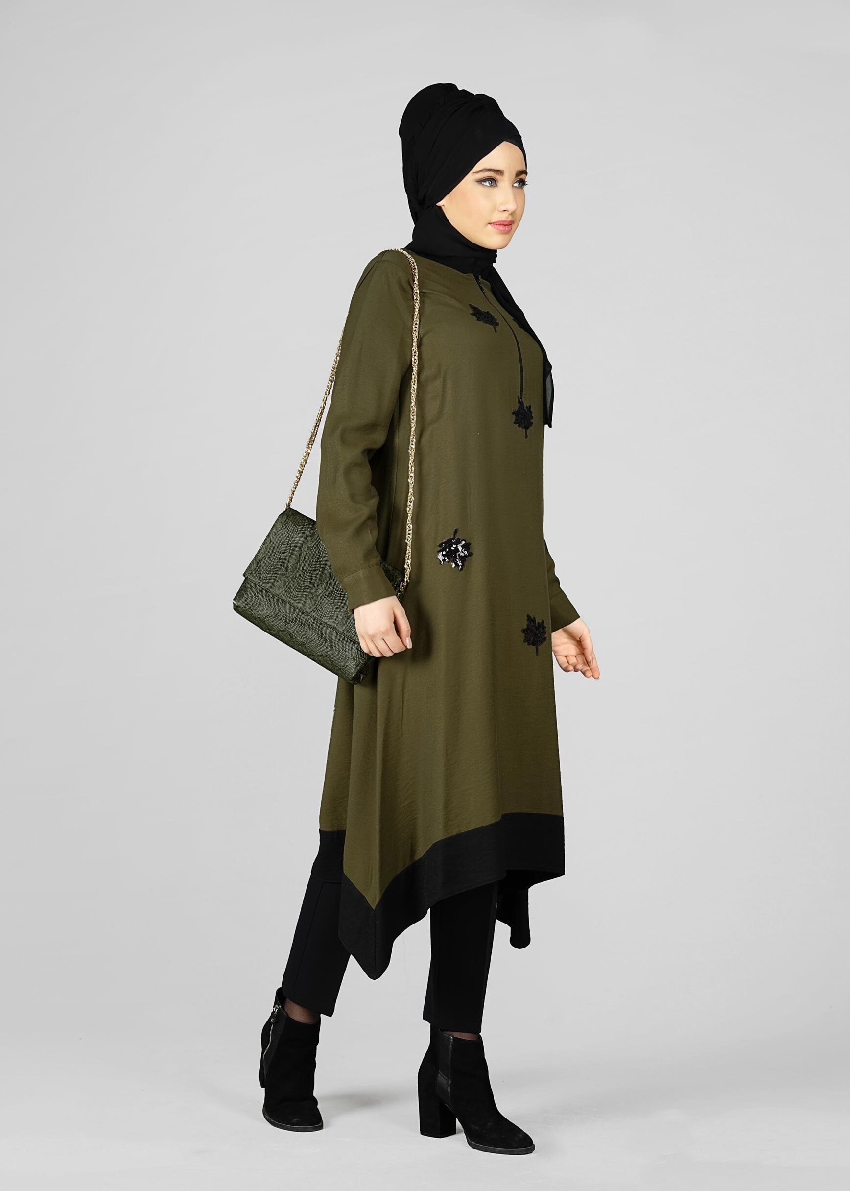 Tesettür giyim HAKİ 4892 TUNİK