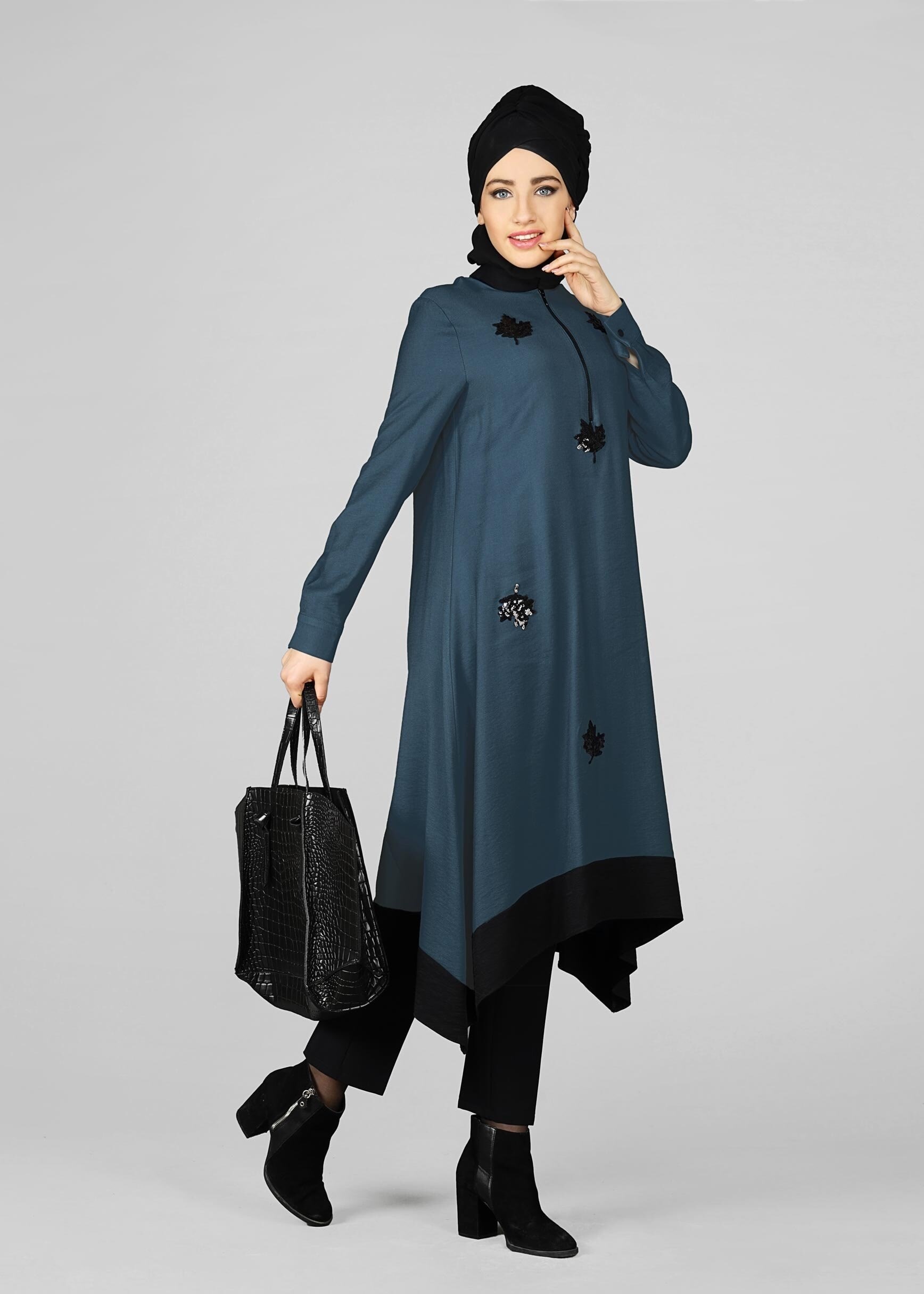 Tesettür giyim MAVİ 4892 TUNİK