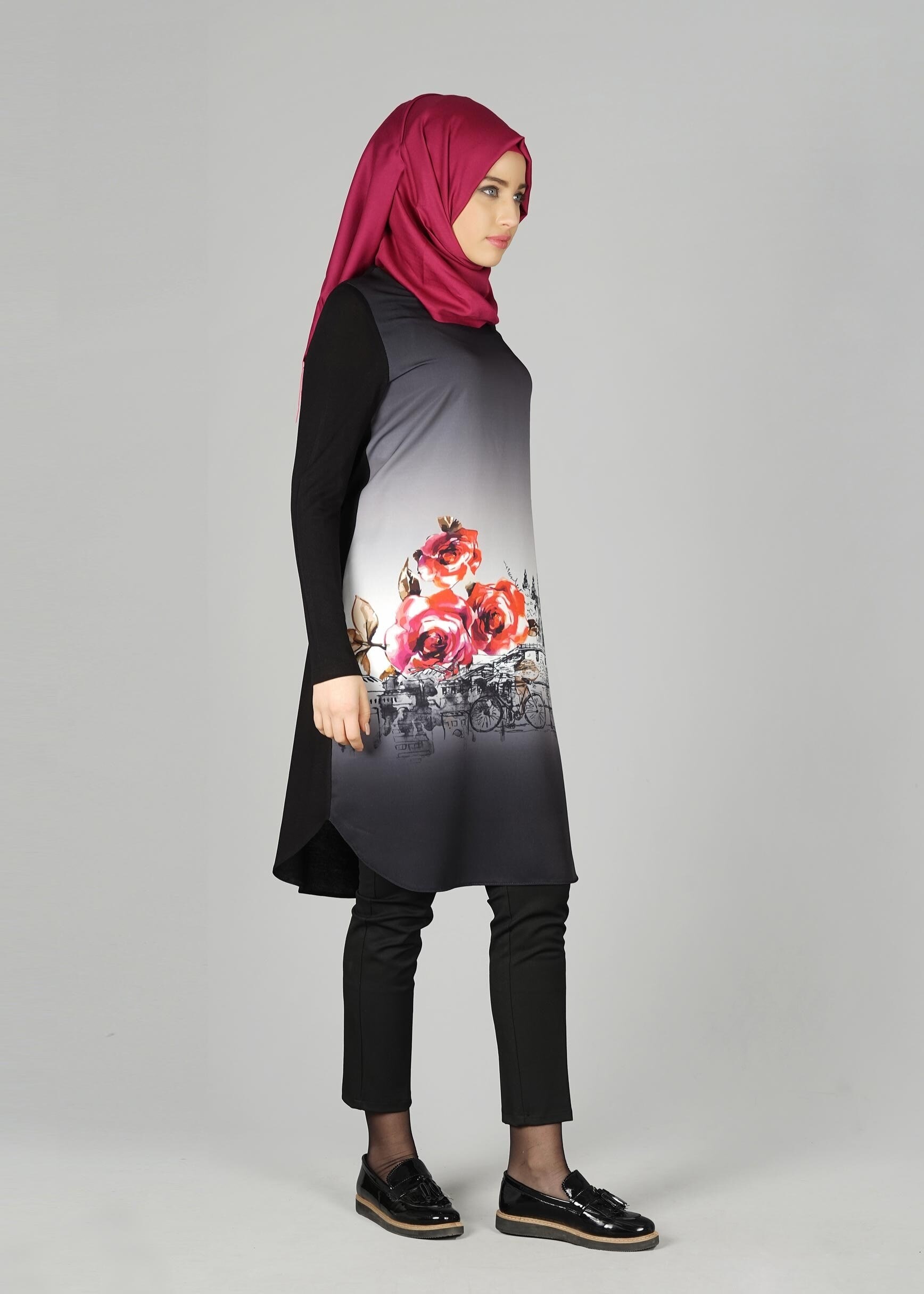 Tesettür giyim SİYAH 4910 TUNİK