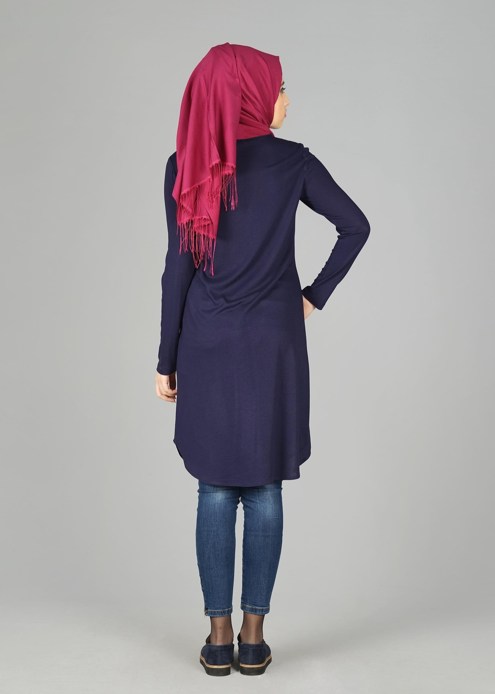 Tesettür giyim LACİVERT 4910 TUNİK