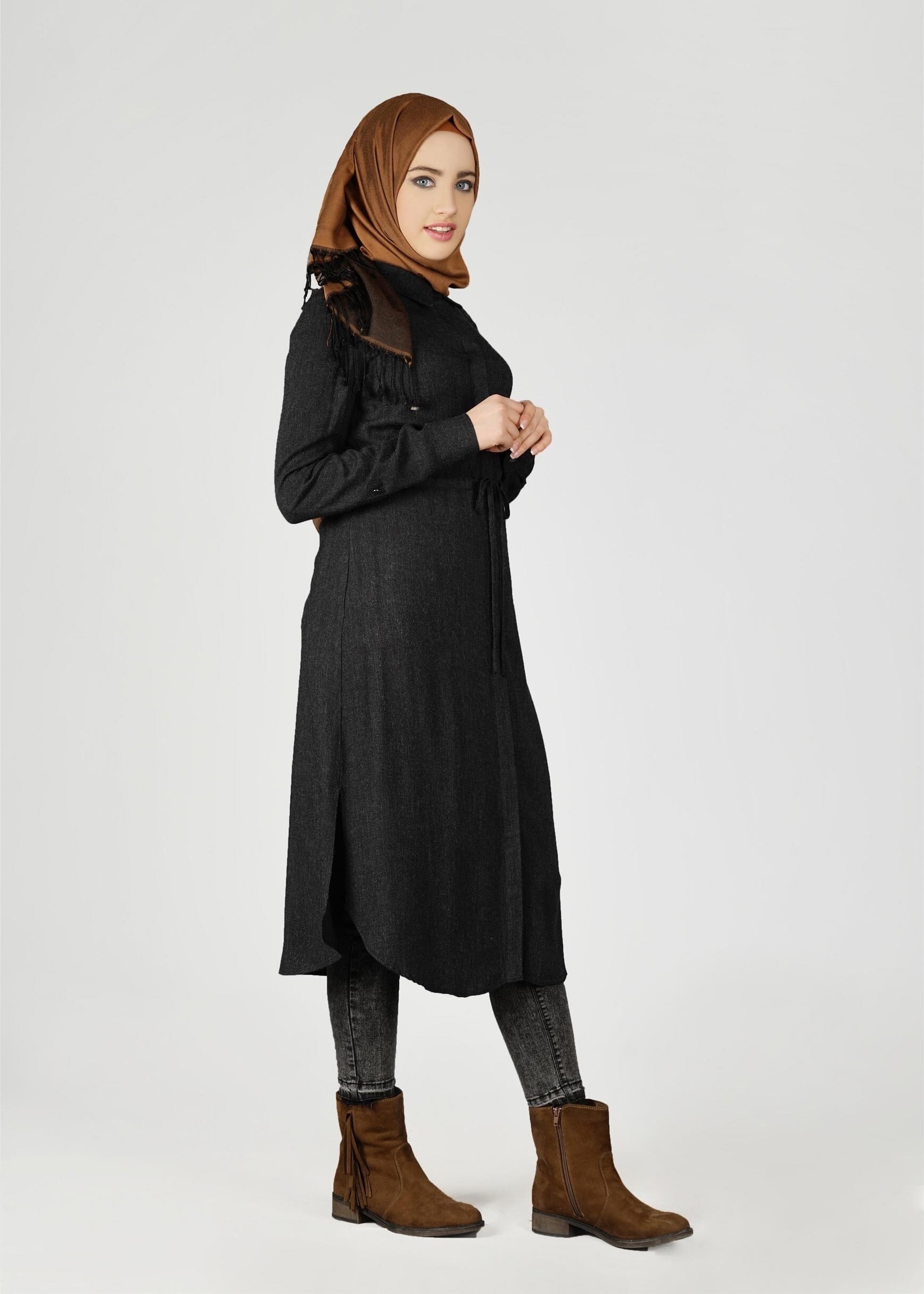 Tesettür giyim SİYAH 4911 TUNİK