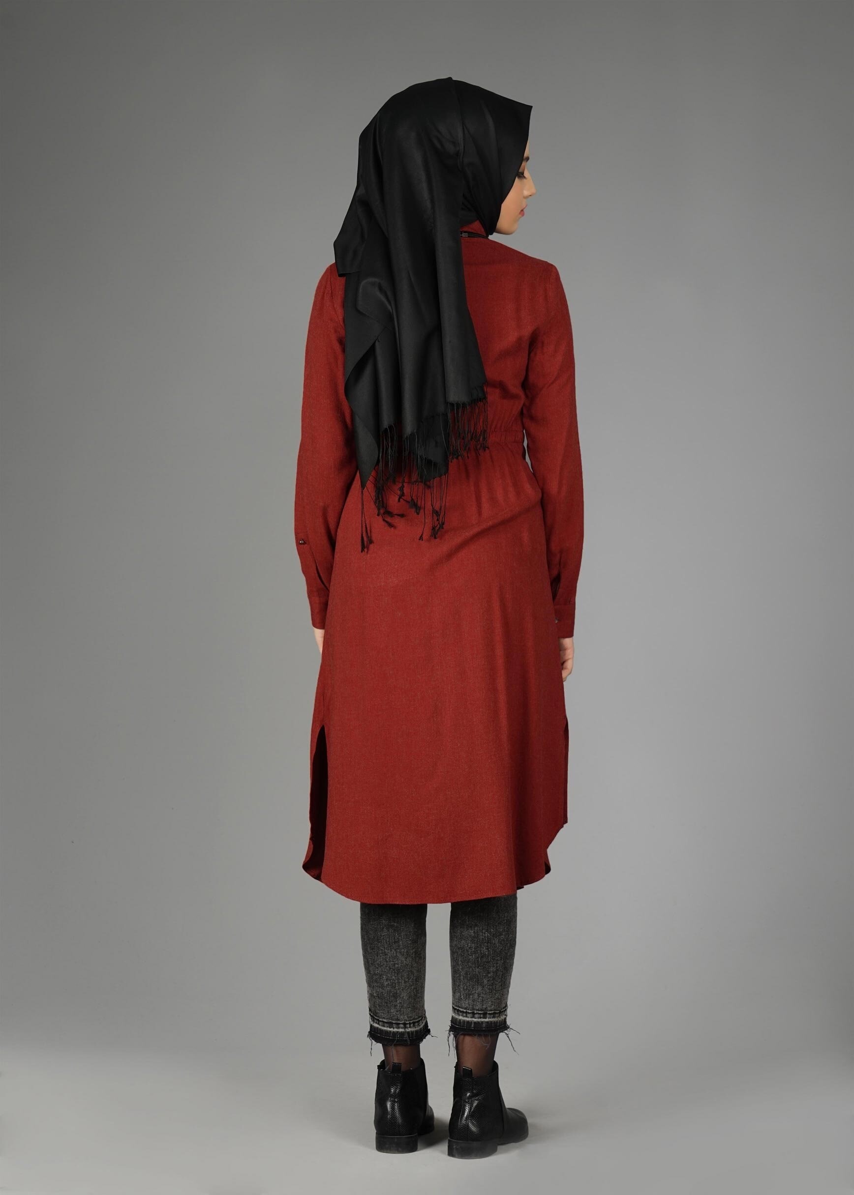 Tesettür giyim BORDO 4911 TUNİK