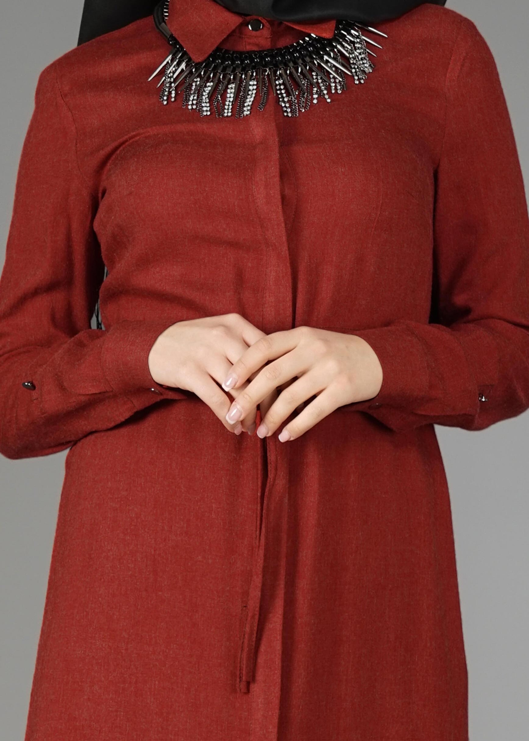 Tesettür giyim BORDO 4911 TUNİK