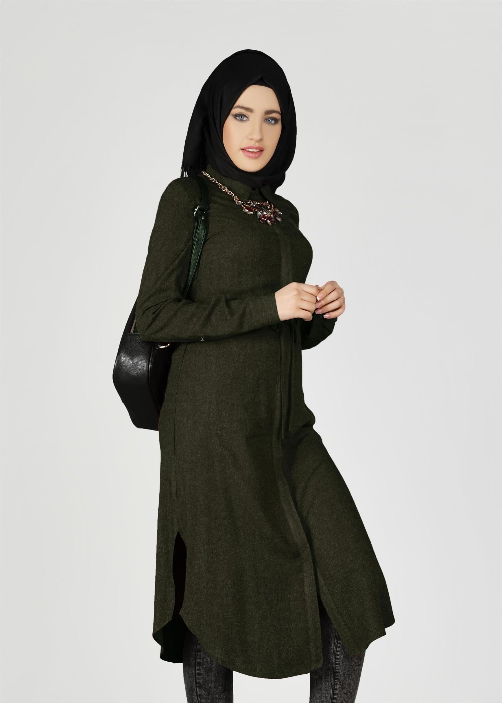 Tesettür giyim HAKİ 4911 TUNİK