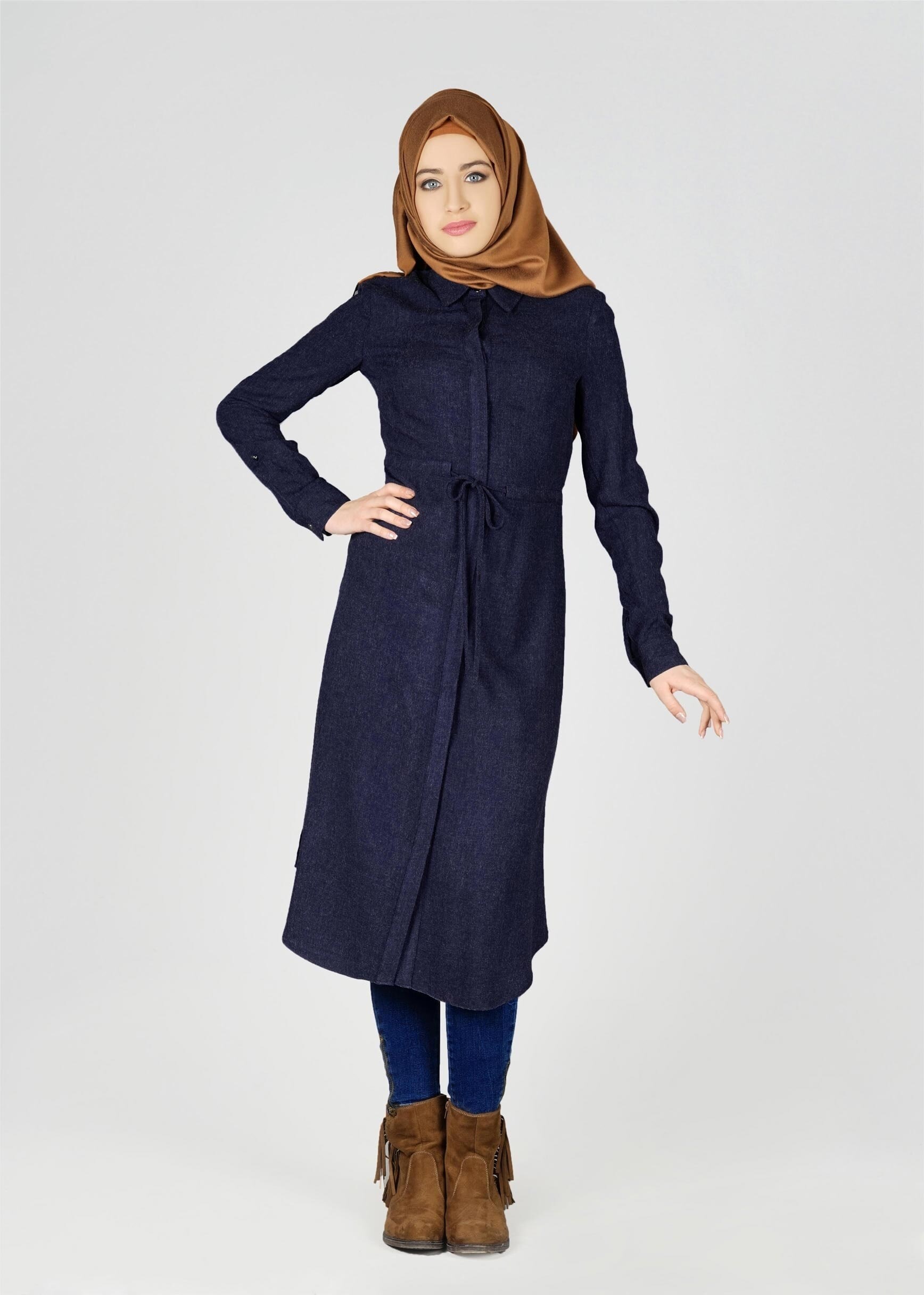 Tesettür giyim LACİVERT 4911 TUNİK