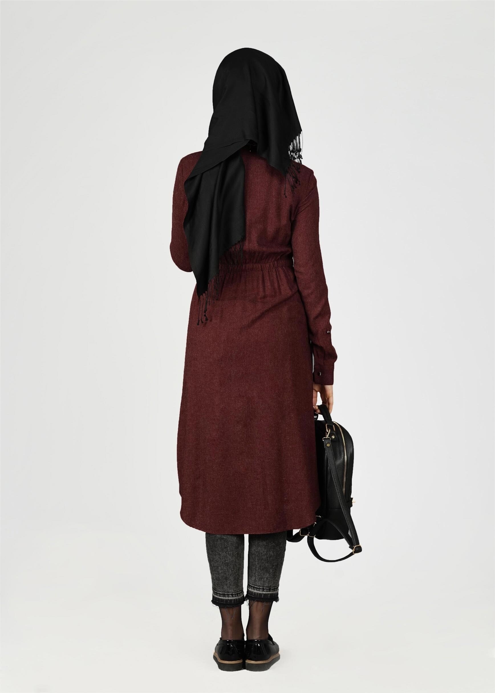 Tesettür giyim BORDO 4911 TUNİK