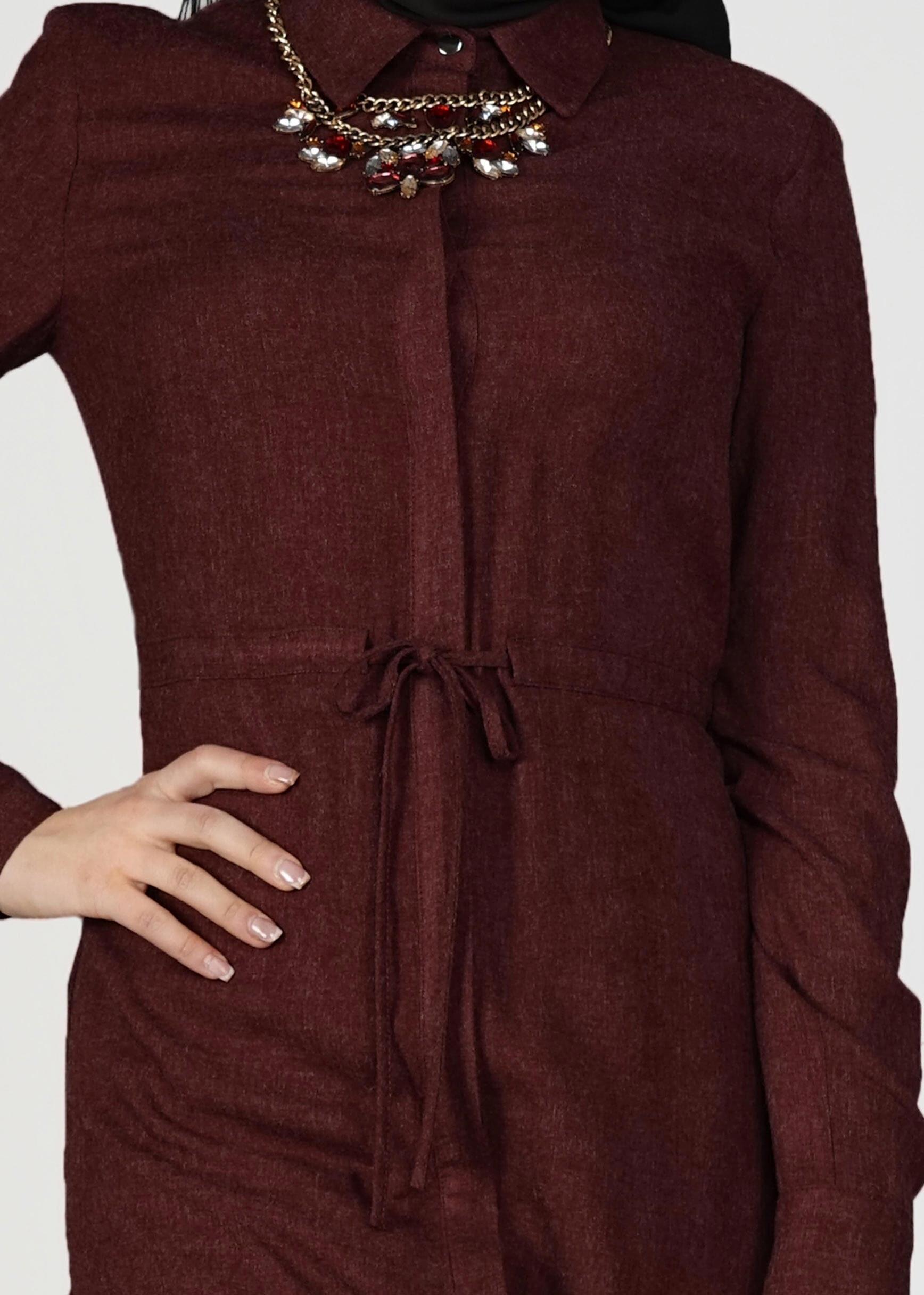 Tesettür giyim BORDO 4911 TUNİK