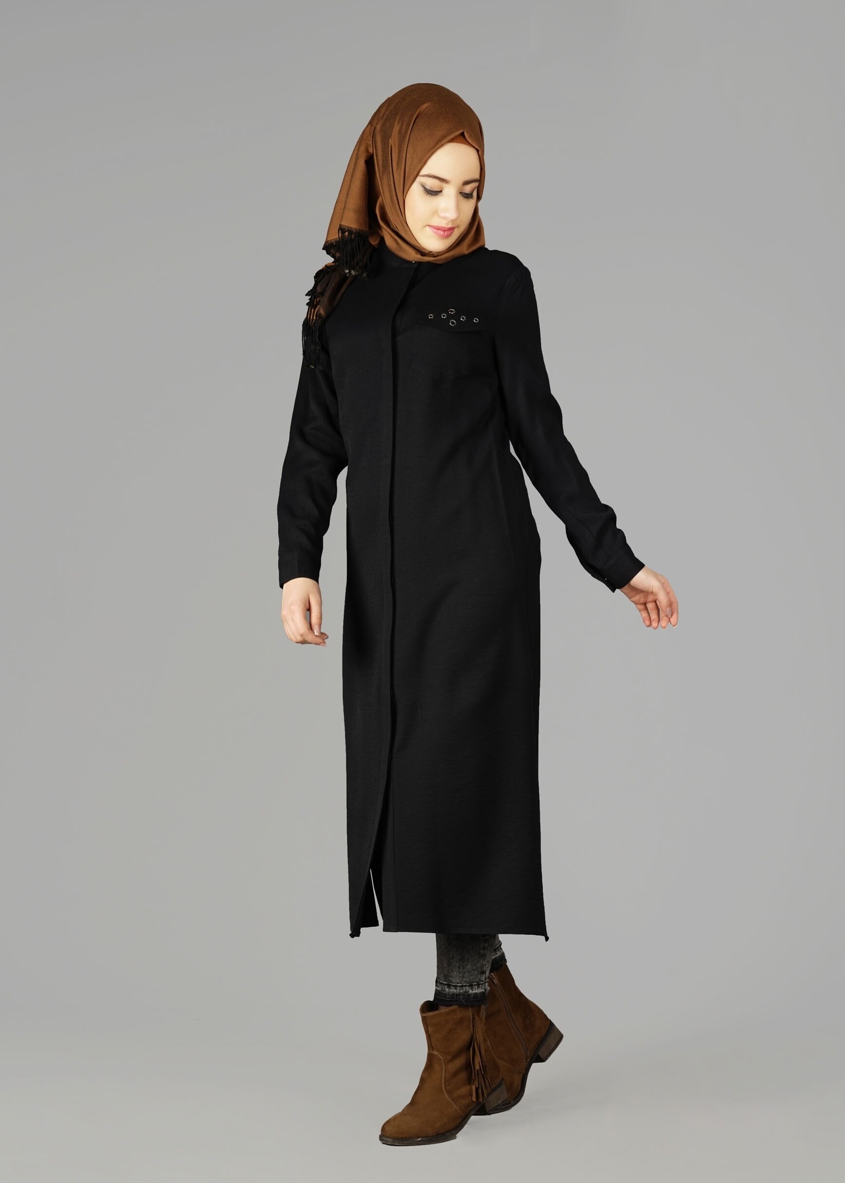 Tesettür giyim SİYAH 4915 TUNİK