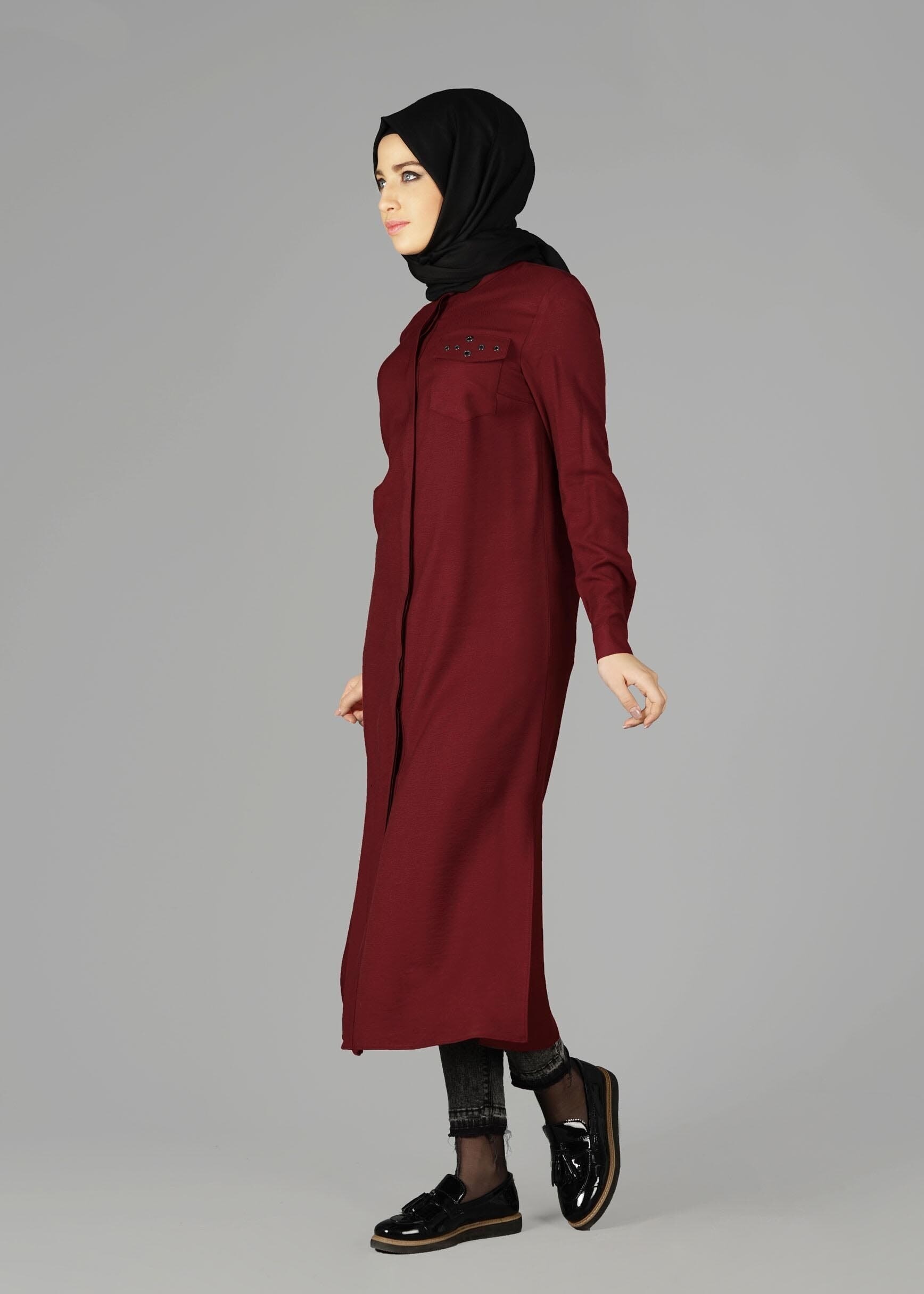 Tesettür giyim BORDO 4915 TUNİK
