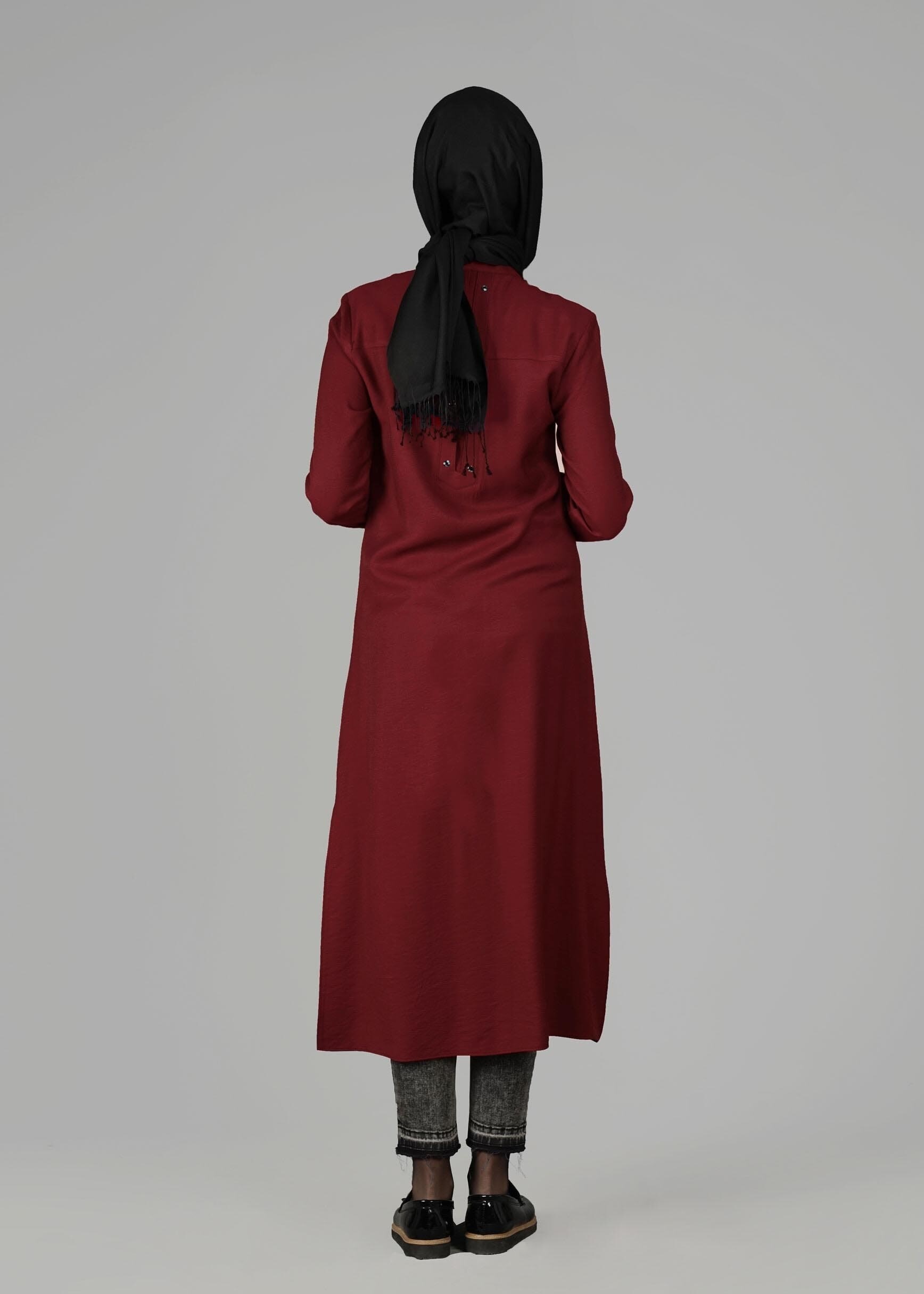 Tesettür giyim BORDO 4915 TUNİK