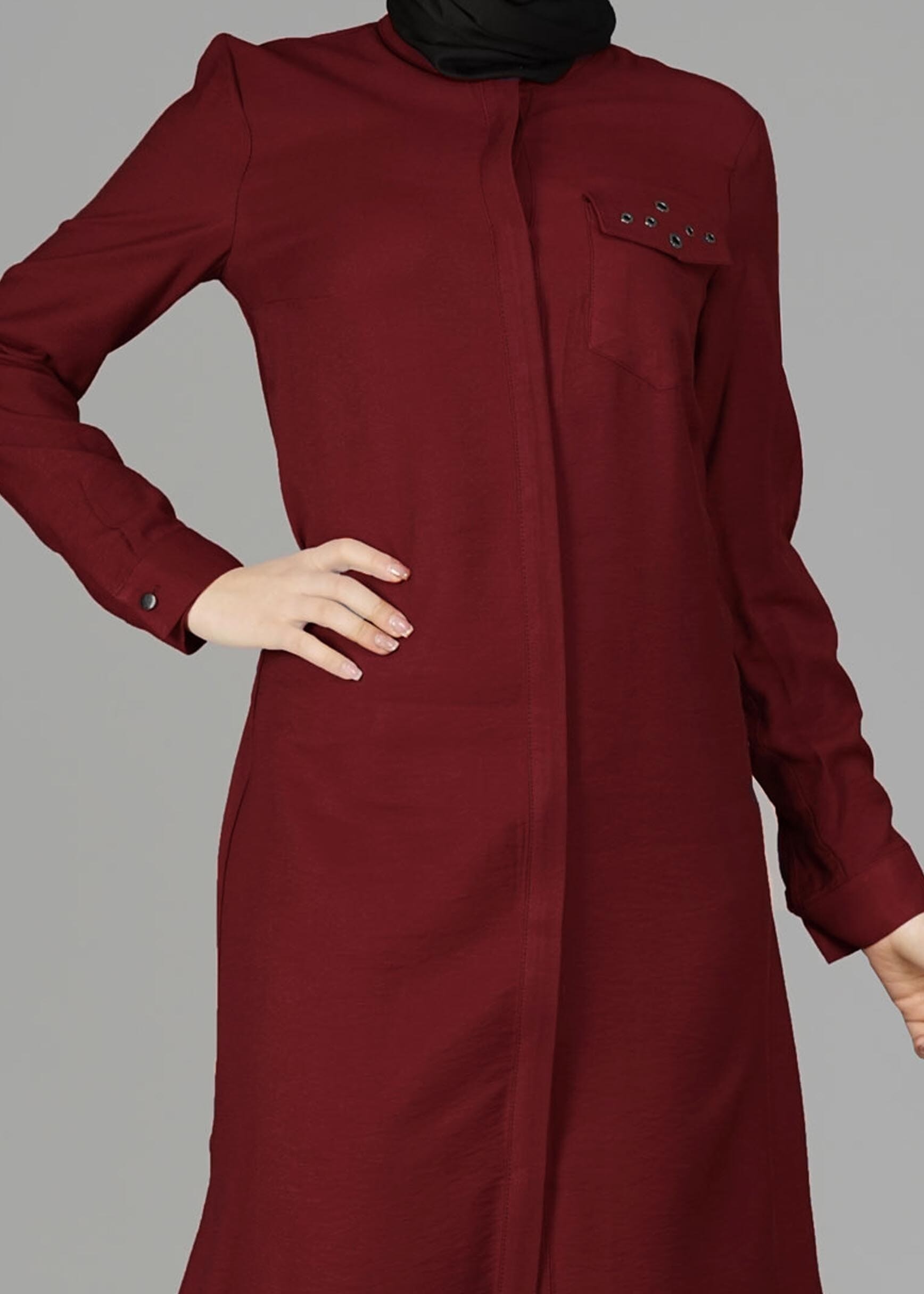 Tesettür giyim BORDO 4915 TUNİK