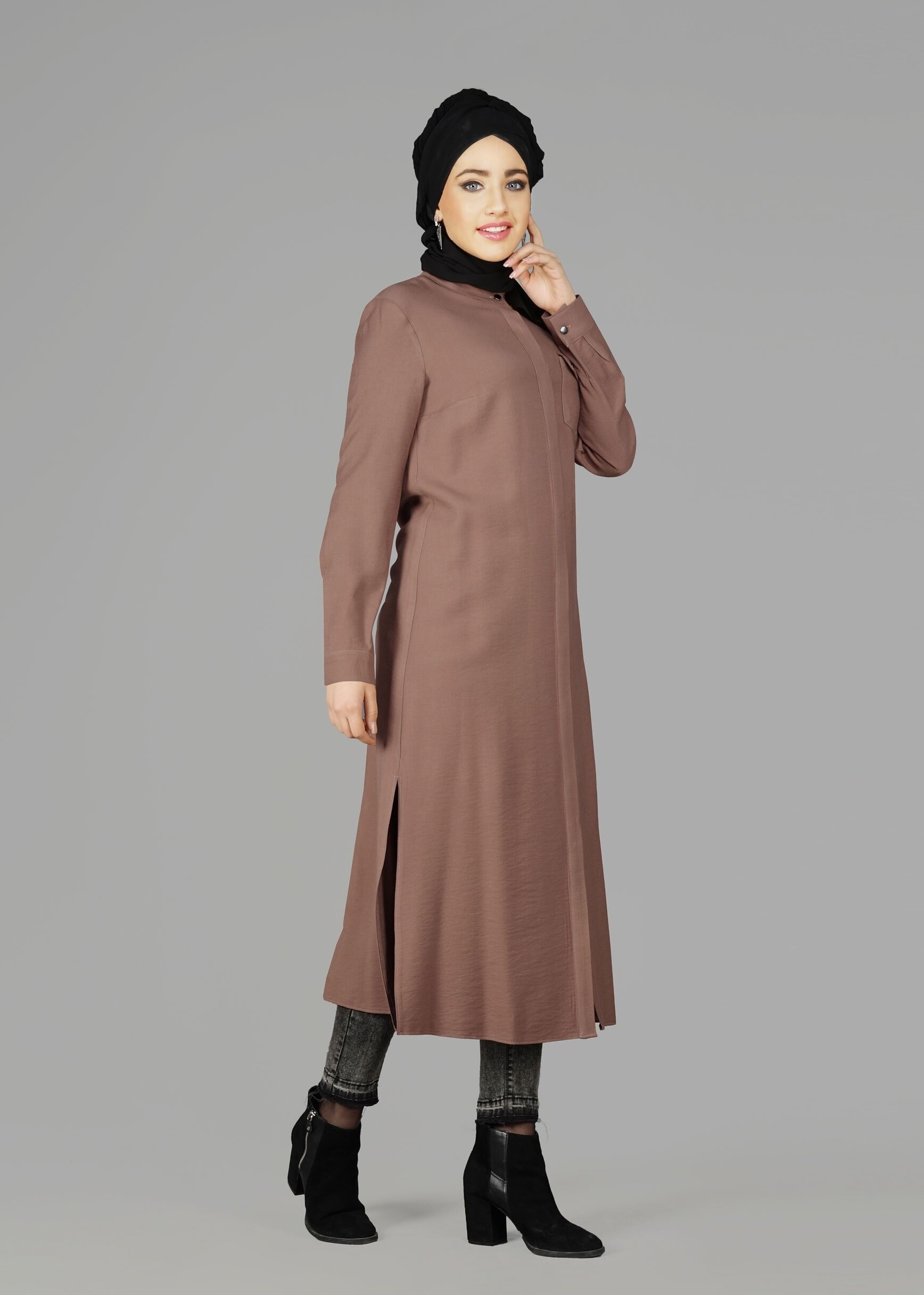 Tesettür giyim KAHVE 4915 TUNİK