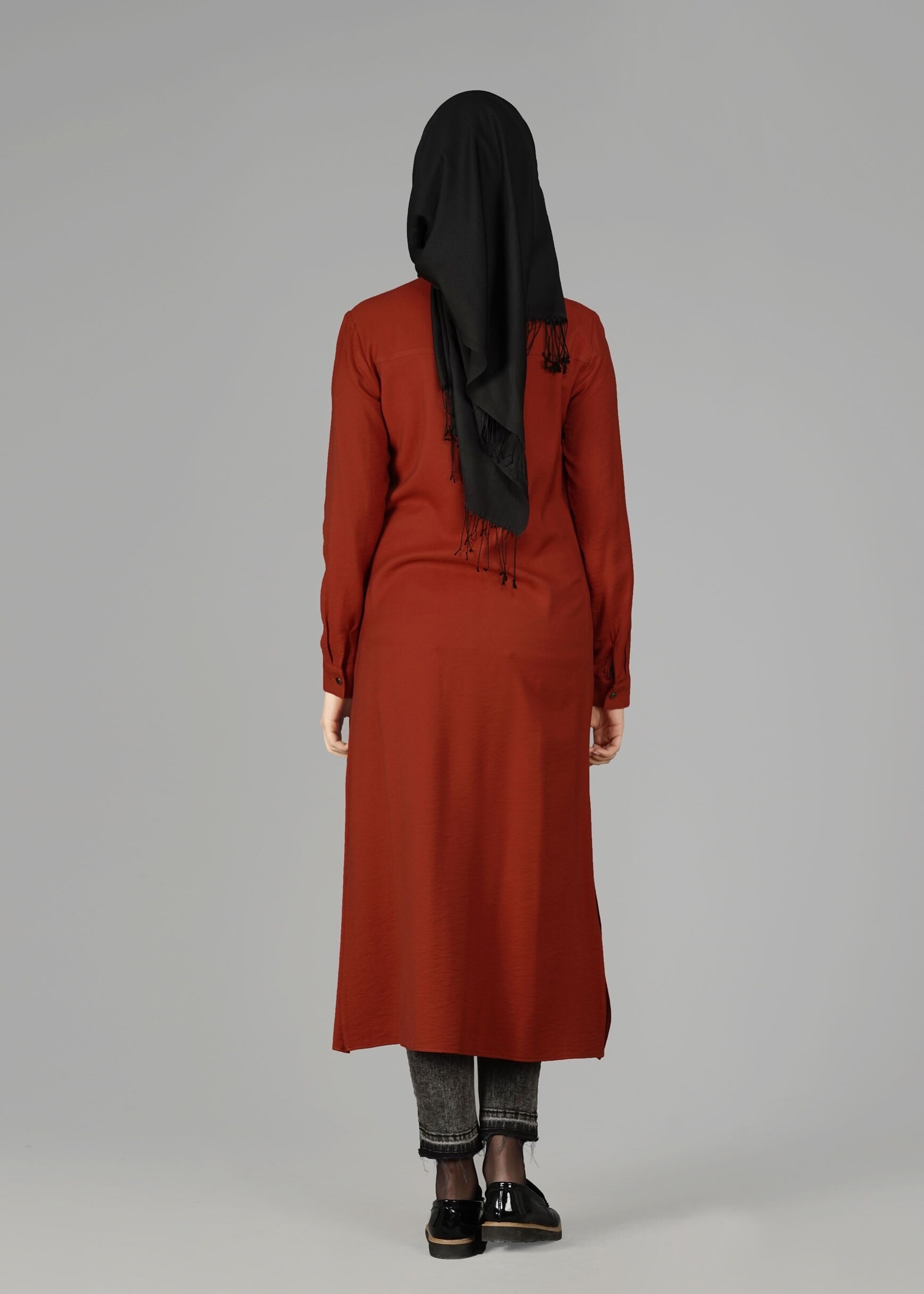 Tesettür giyim TURUNCU 4915 TUNİK