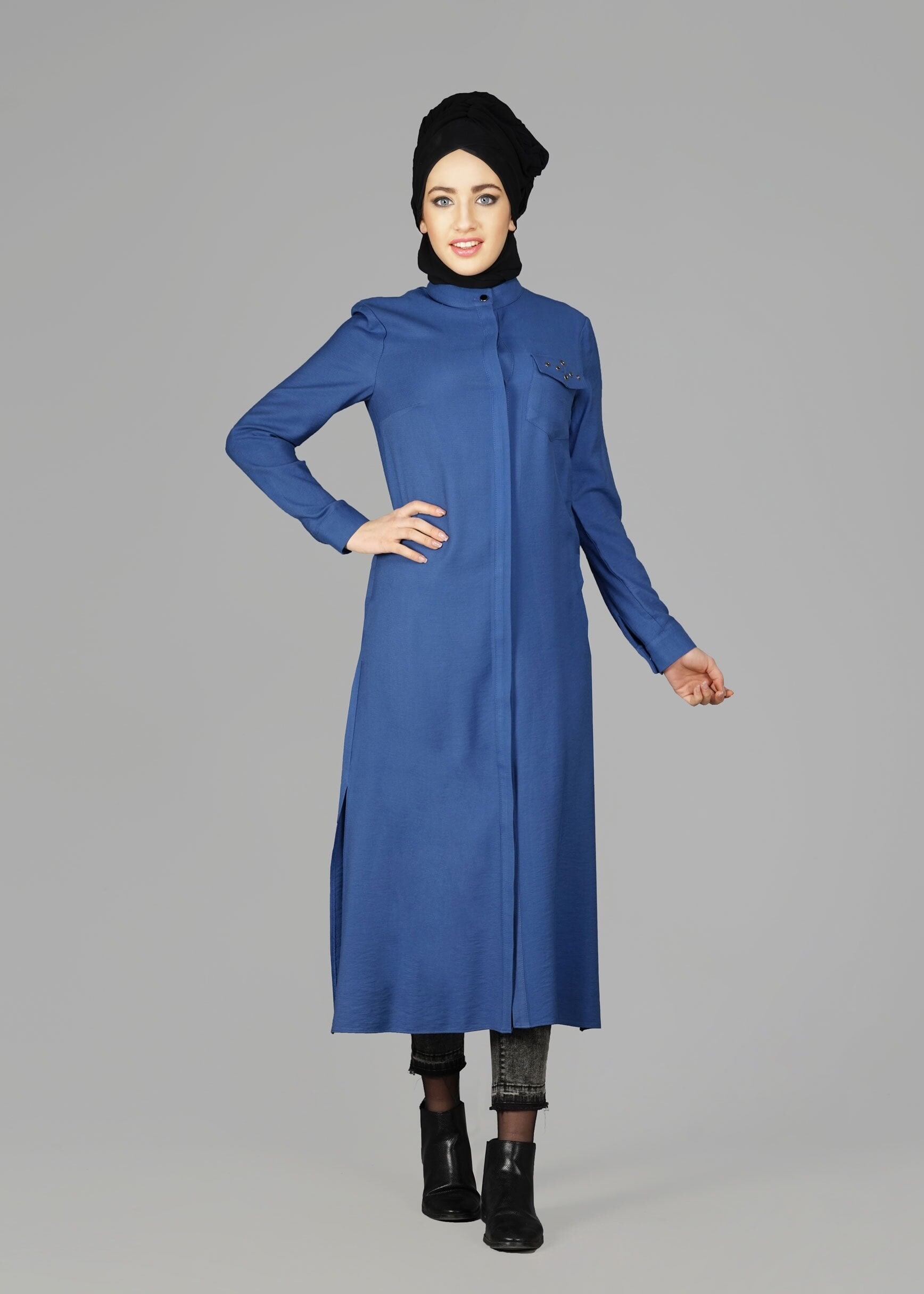 Tesettür giyim LACİVERT 4915 TUNİK