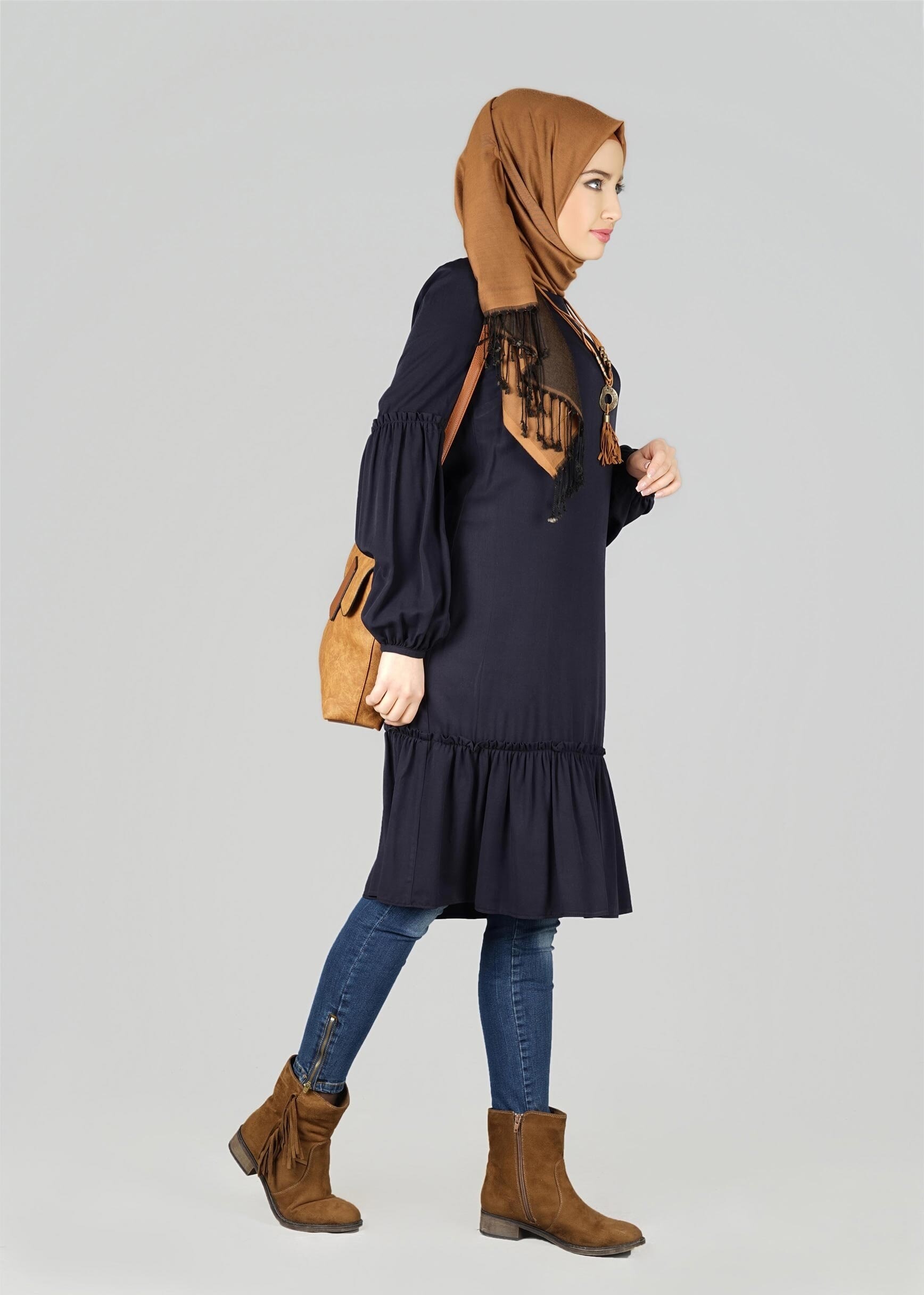 Tesettür giyim LACİVERT 4916 TUNİK