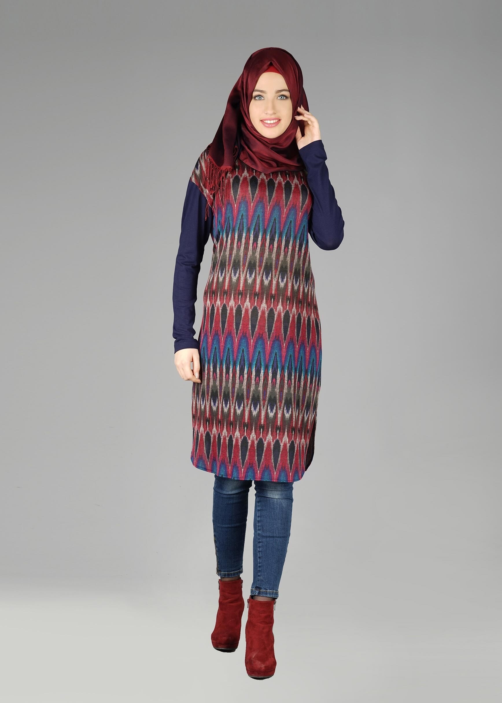 Tesettür giyim MAVİ 4917 TUNİK 