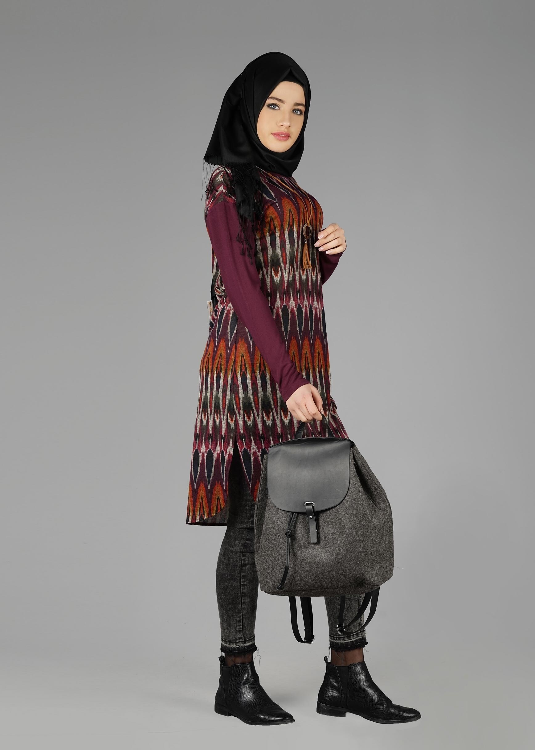 Tesettür giyim TURUNCU 4917 TUNİK 