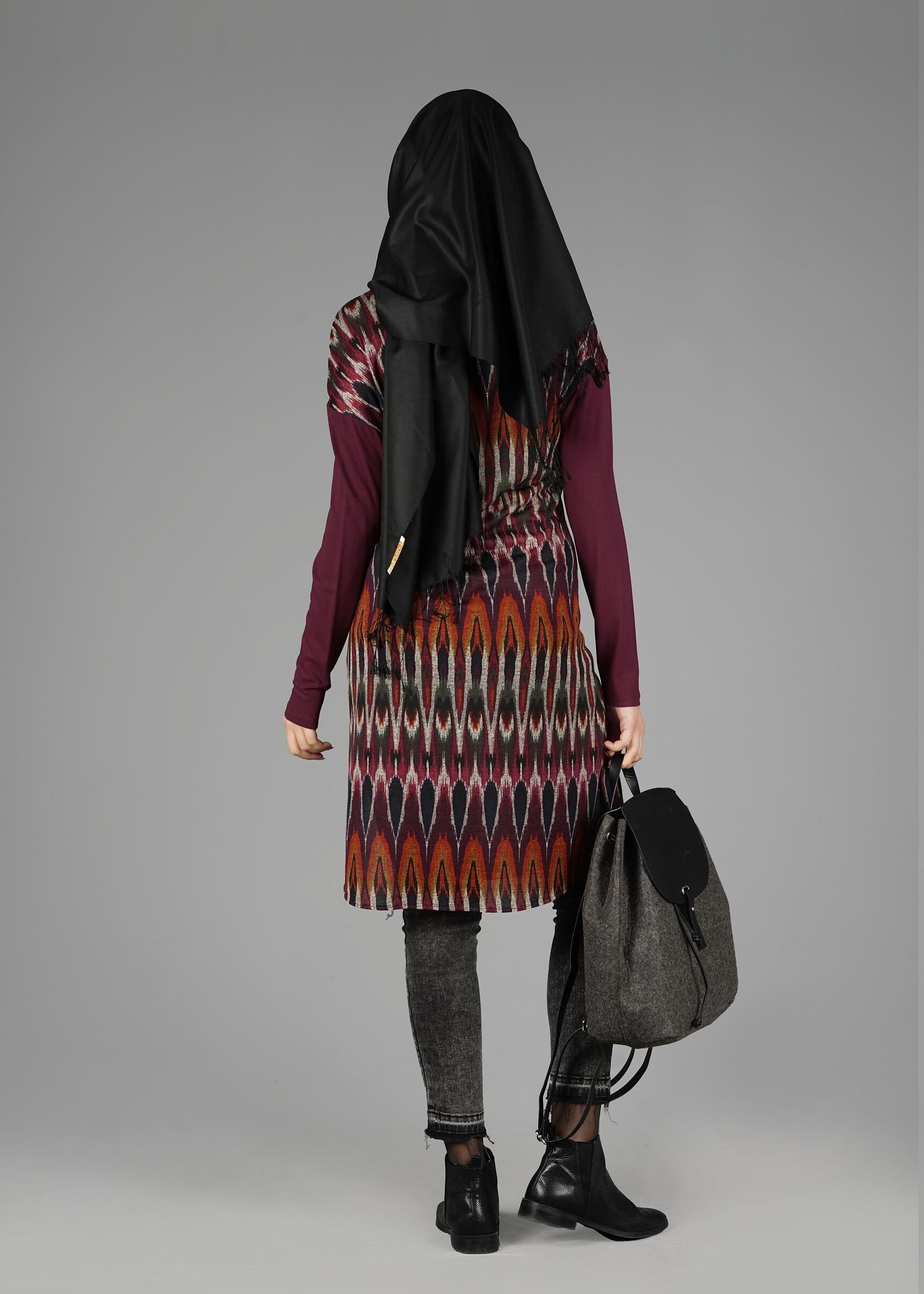 Tesettür giyim TURUNCU 4917 TUNİK 