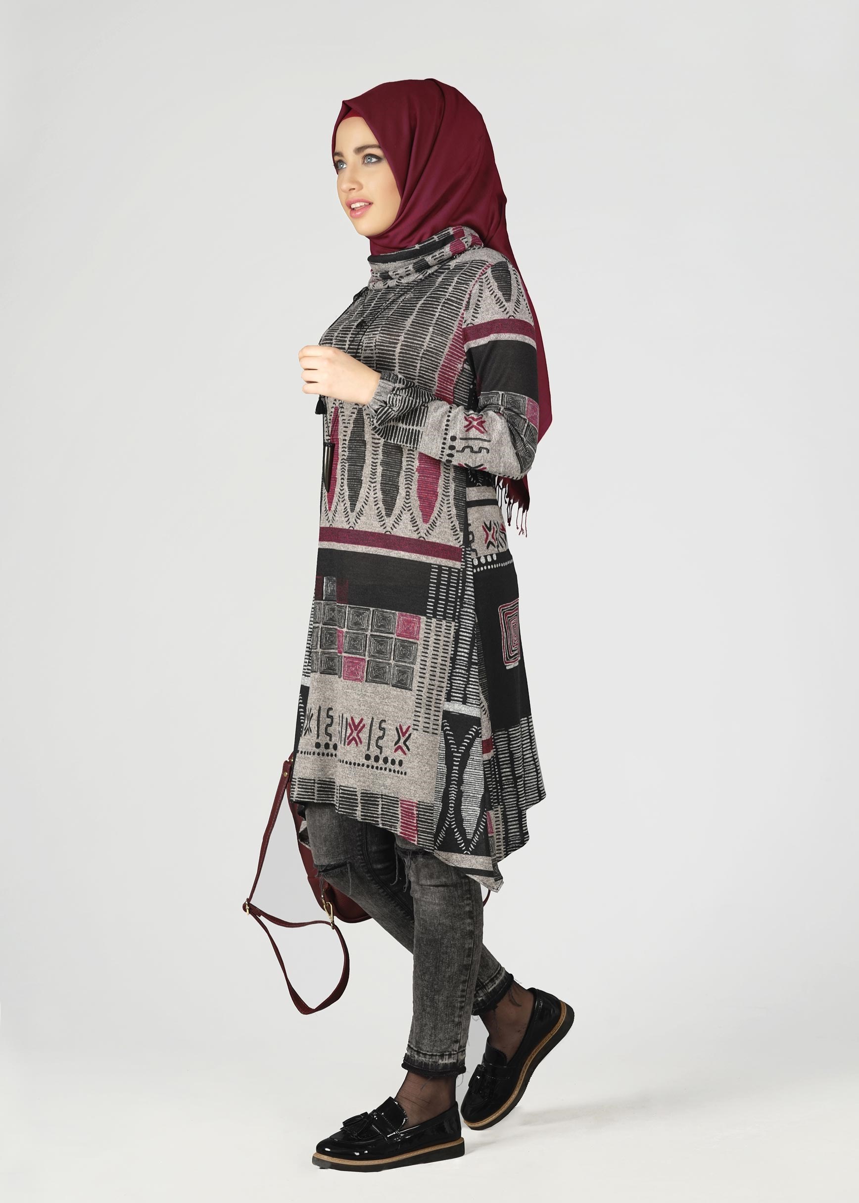 Tesettür giyim GRİ 4918 TUNİK