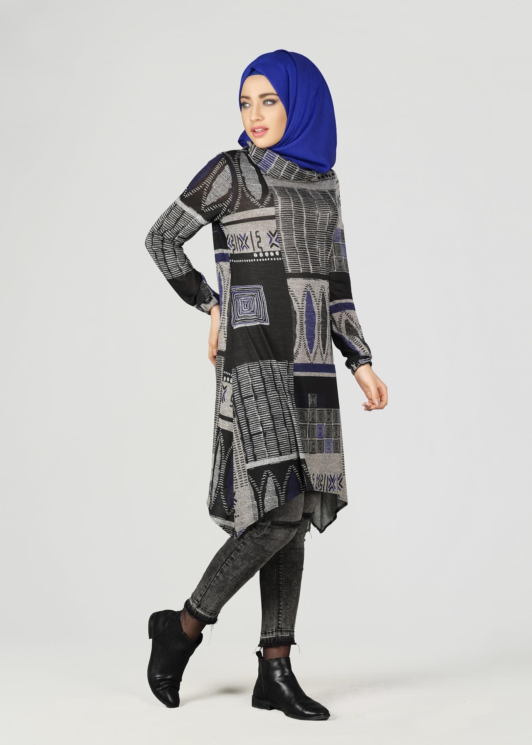 Tesettür giyim GRİ 4918 TUNİK
