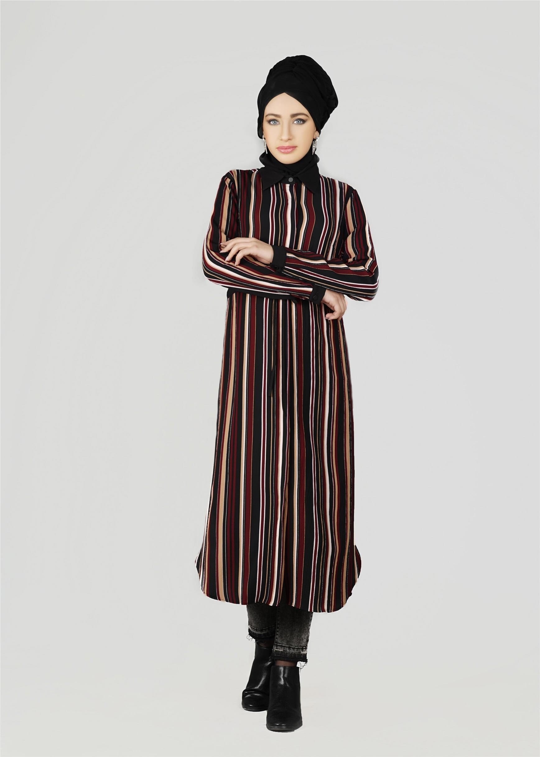 Tesettür giyim BORDO 4925 TUNİK