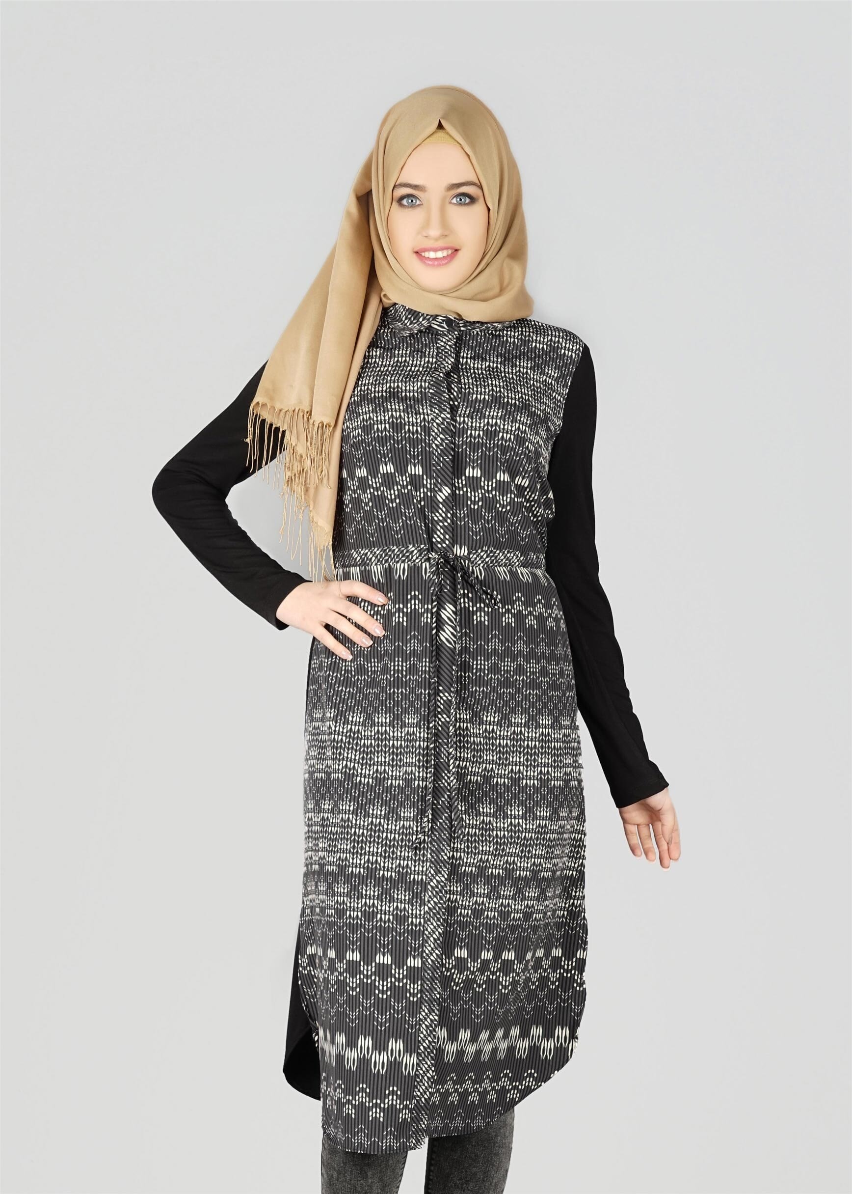 Tesettür giyim GRİ 4927 TUNİK