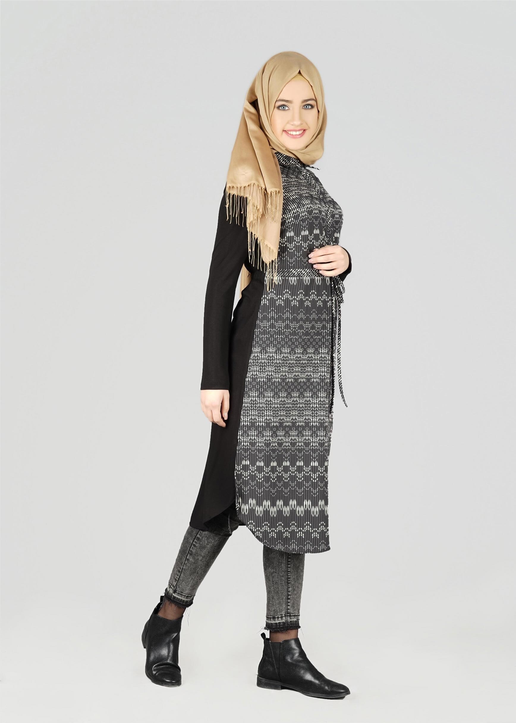Tesettür giyim GRİ 4927 TUNİK