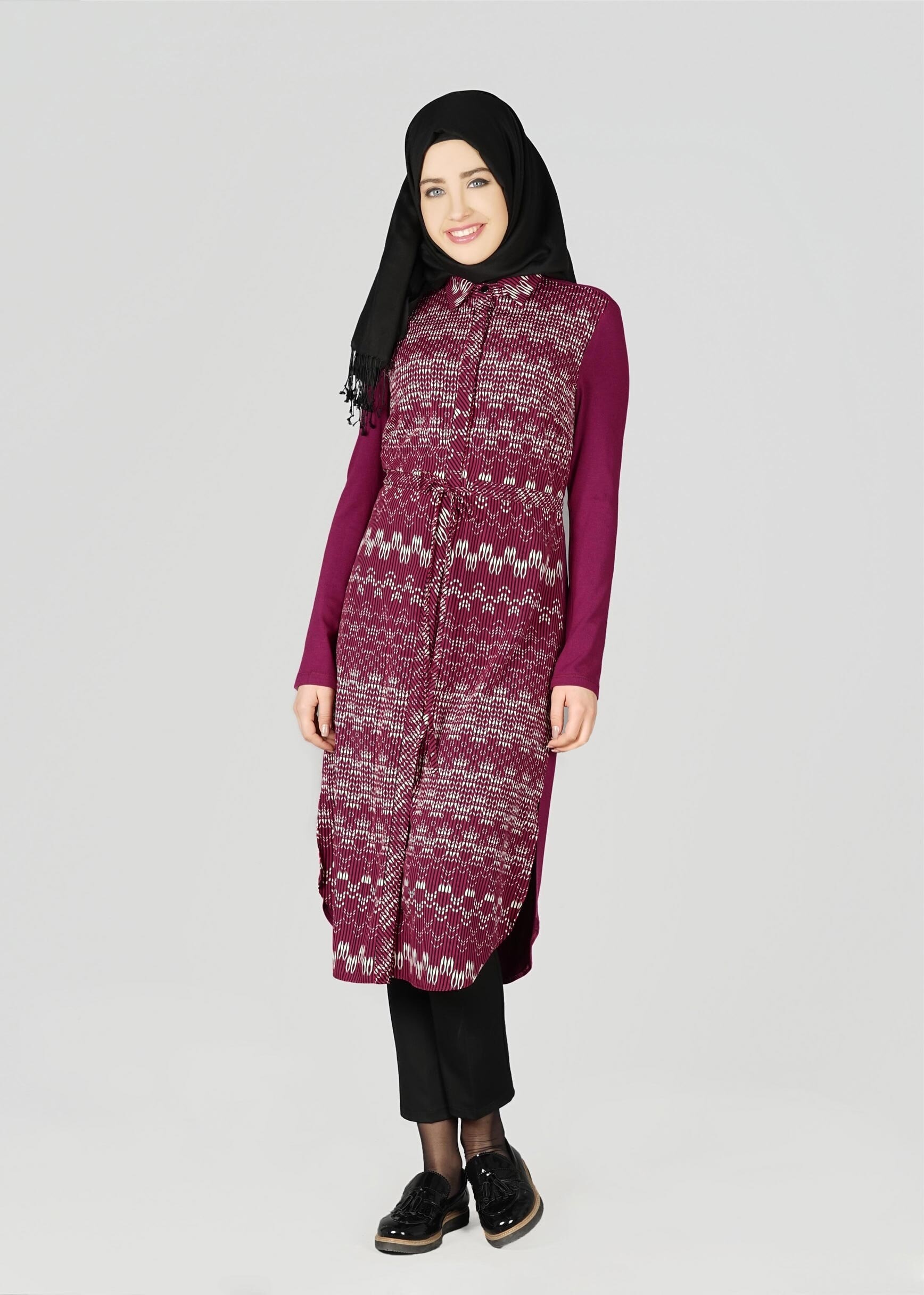 Tesettür giyim FUŞYA 4927 TUNİK
