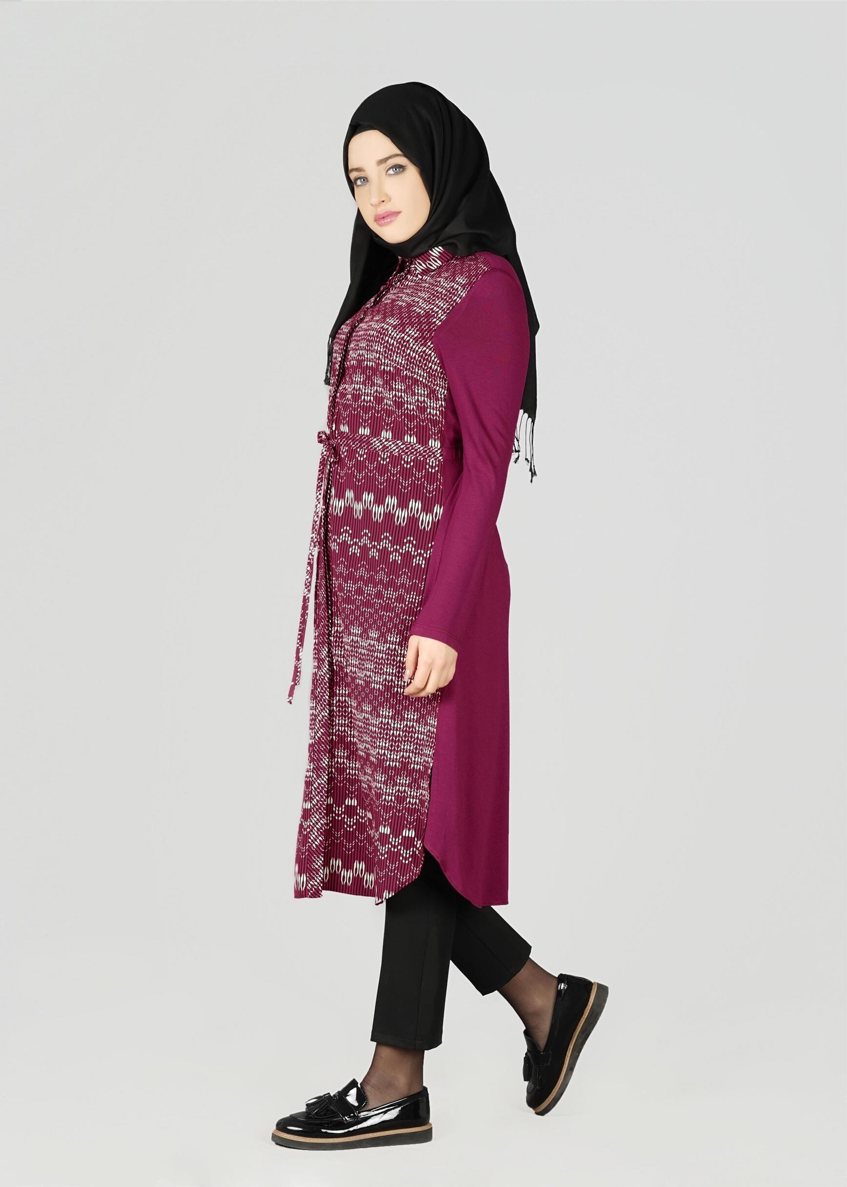 Tesettür giyim FUŞYA 4927 TUNİK
