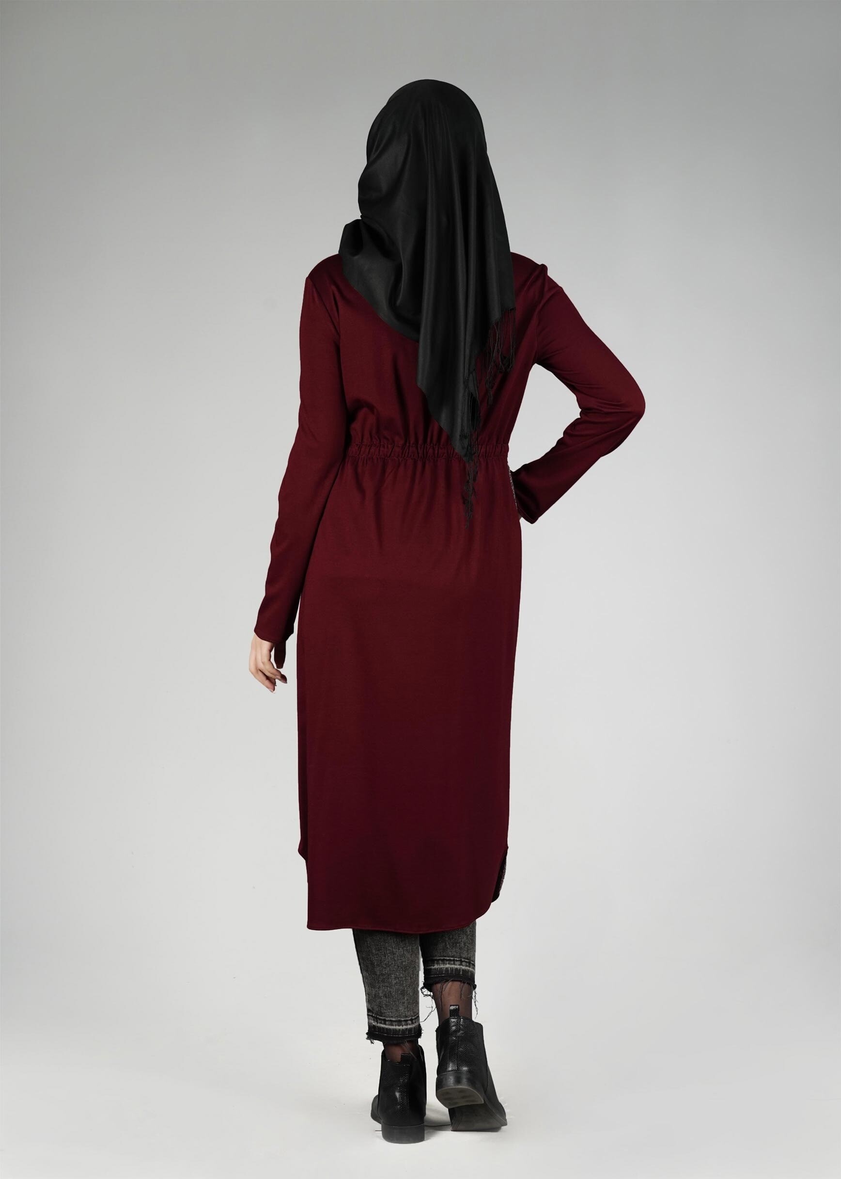 Tesettür giyim BORDO 4939 TUNİK