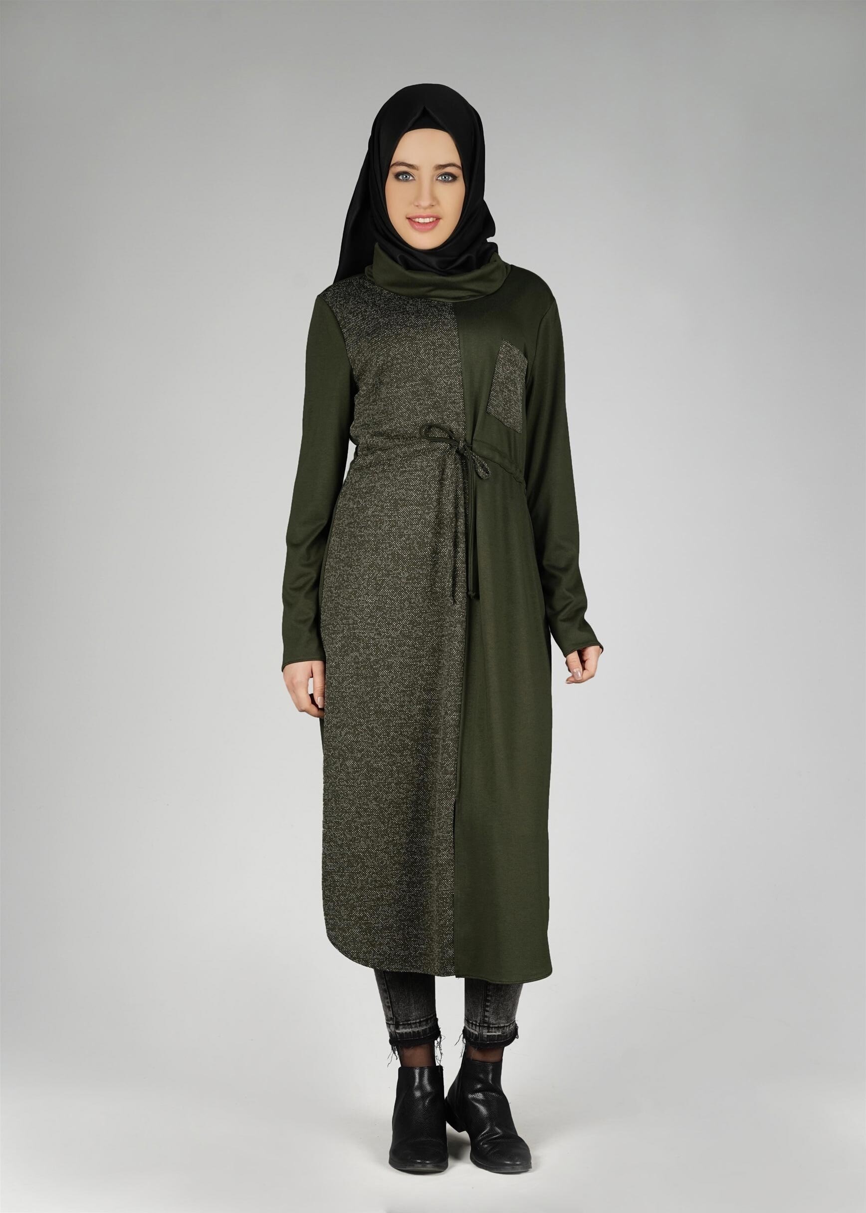 Tesettür giyim HAKİ 4939 TUNİK
