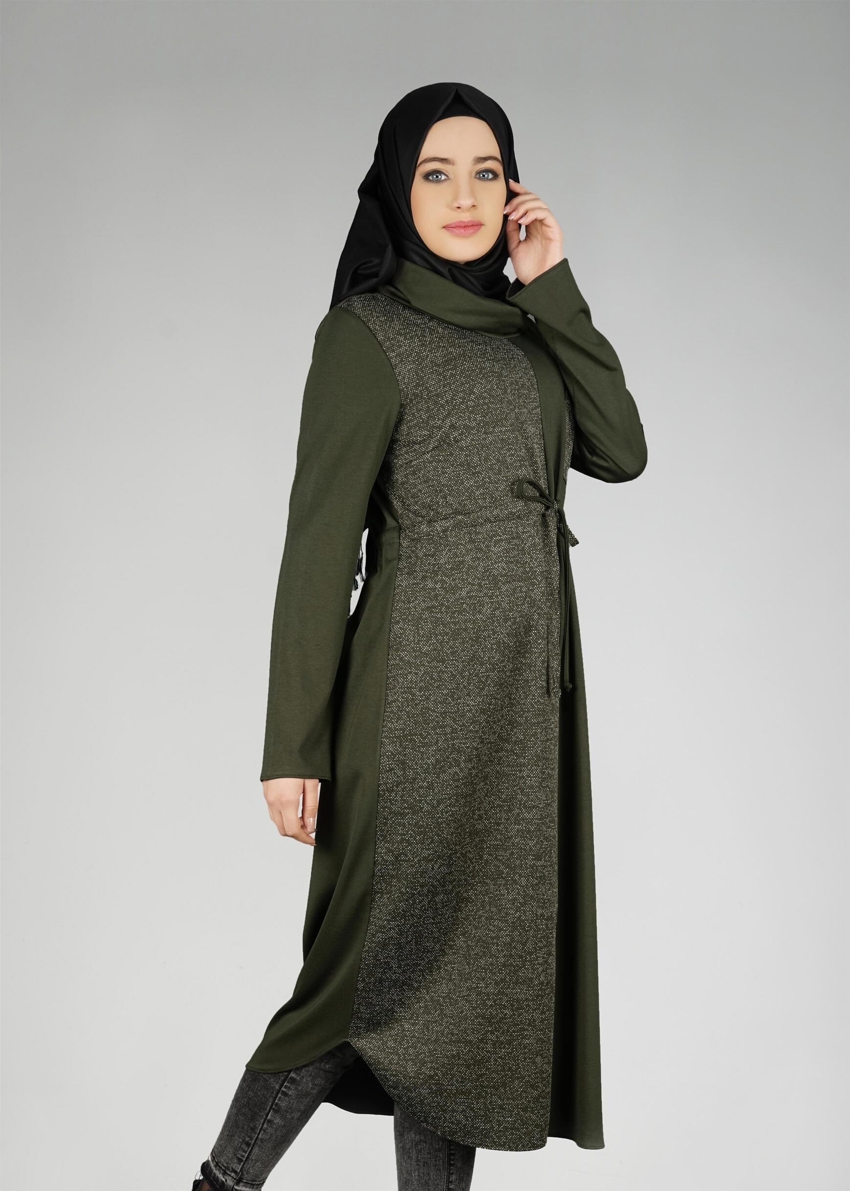 Tesettür giyim HAKİ 4939 TUNİK