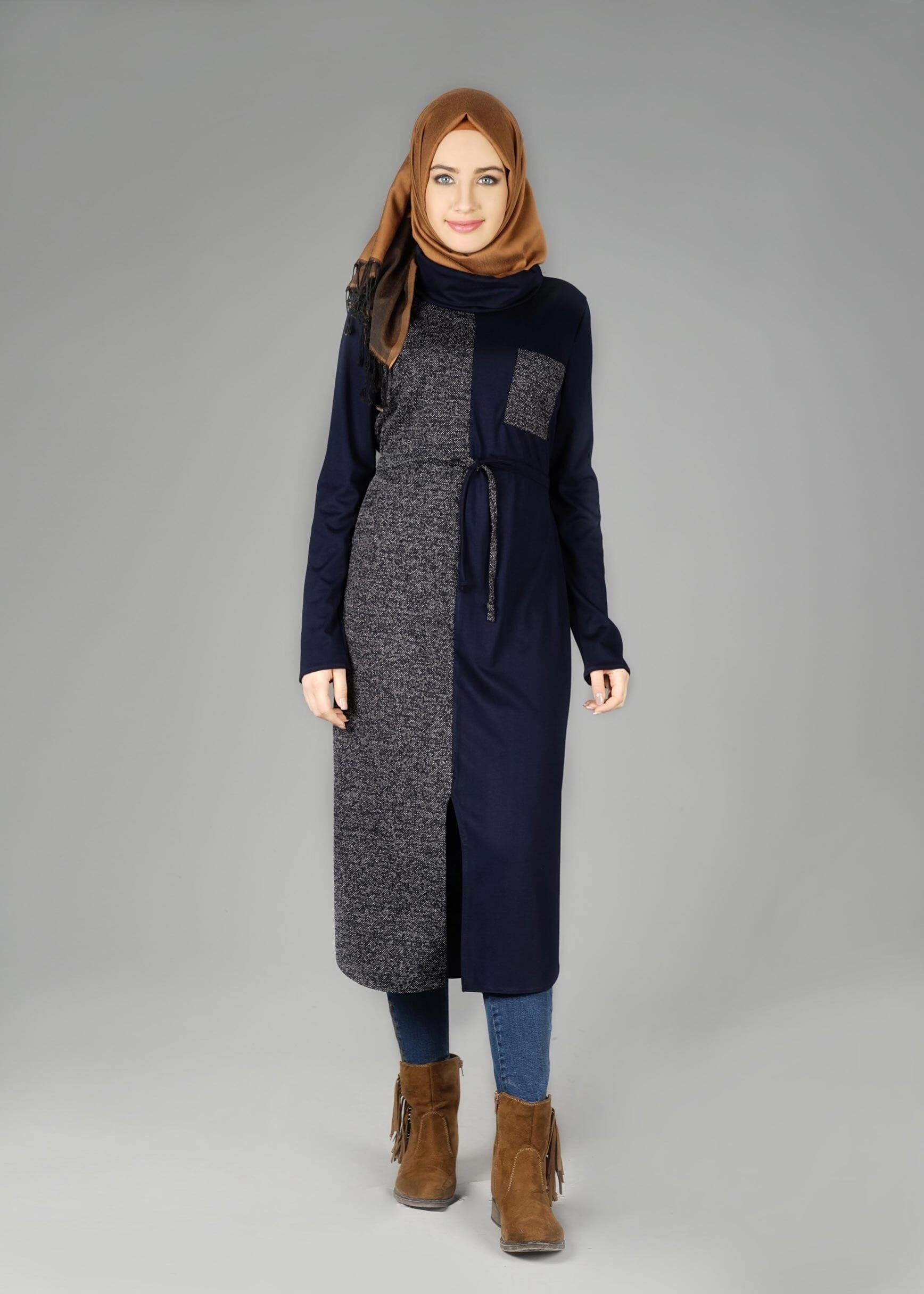 Tesettür giyim LACİVERT 4939 TUNİK