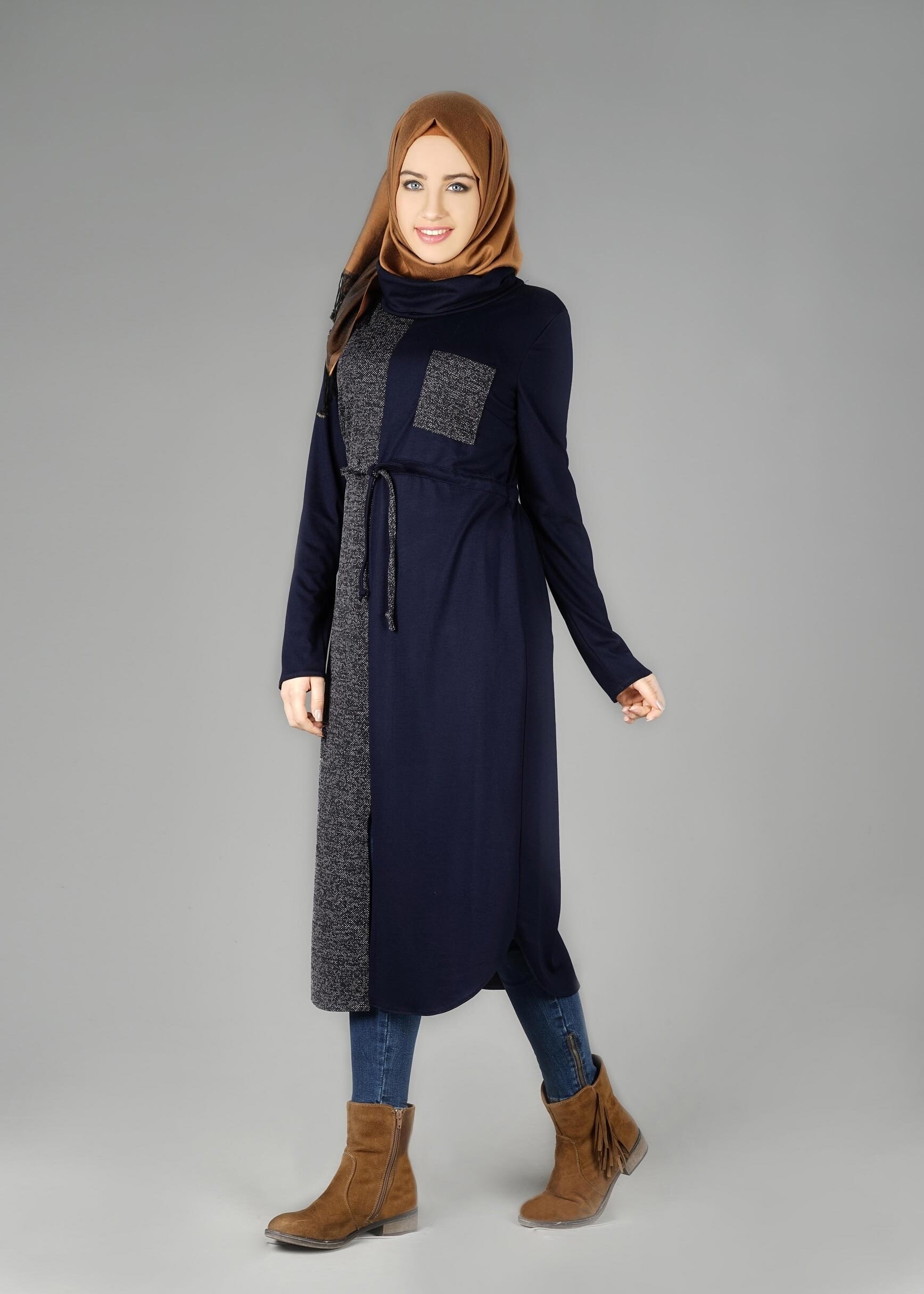 Tesettür giyim LACİVERT 4939 TUNİK
