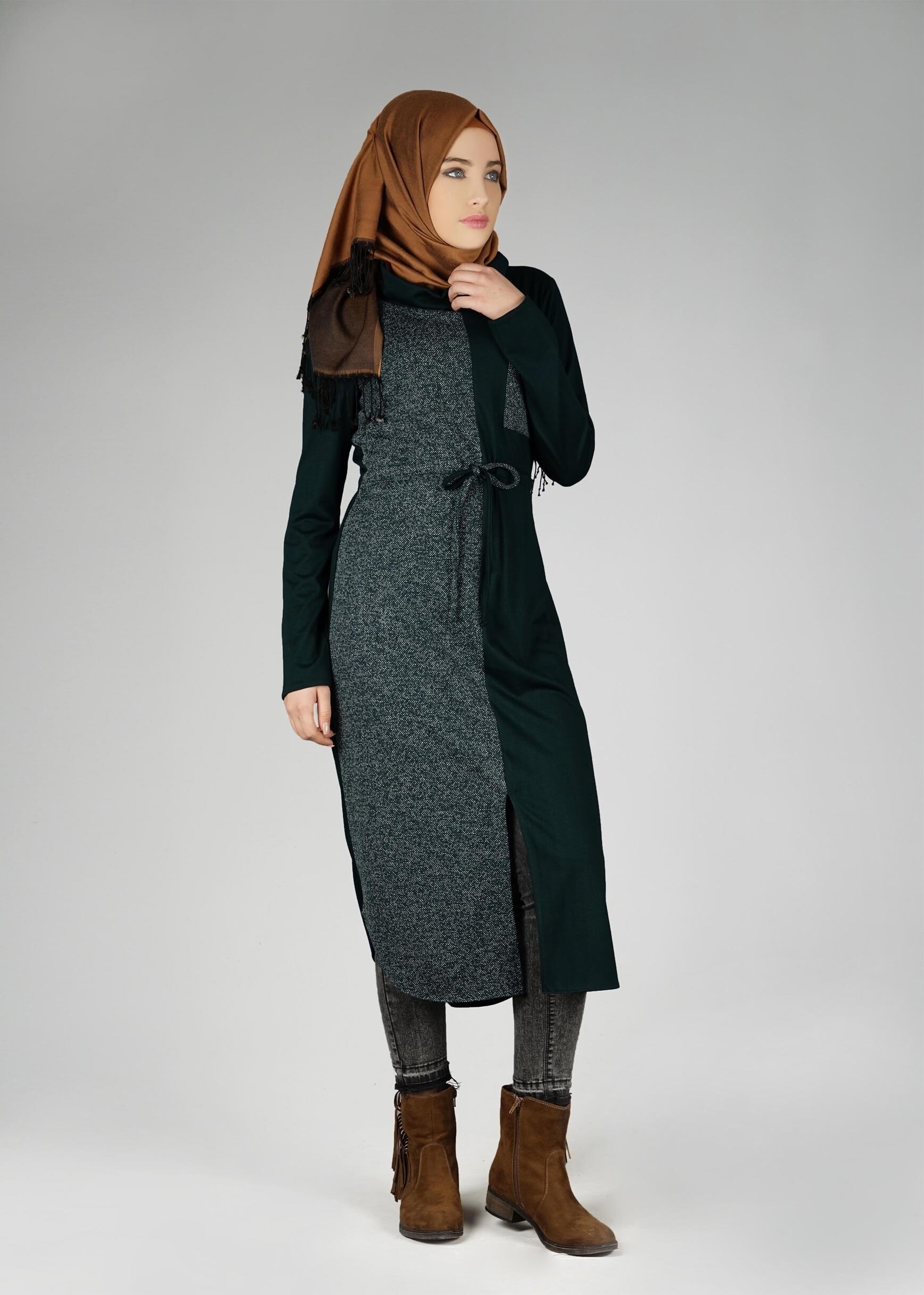 Tesettür giyim YEŞİL 4939 TUNİK