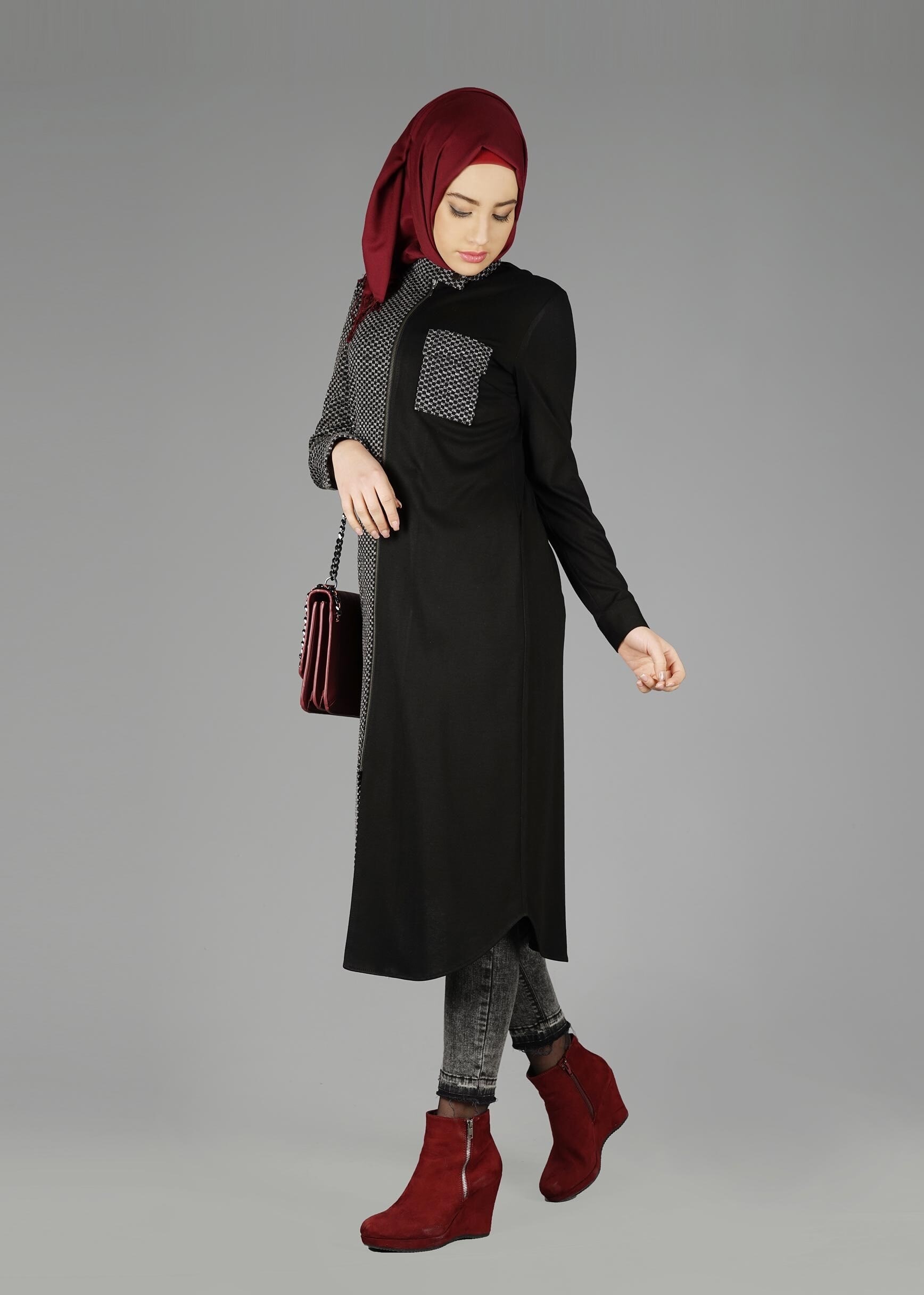 Tesettür giyim SİYAH 4940 TUNİK