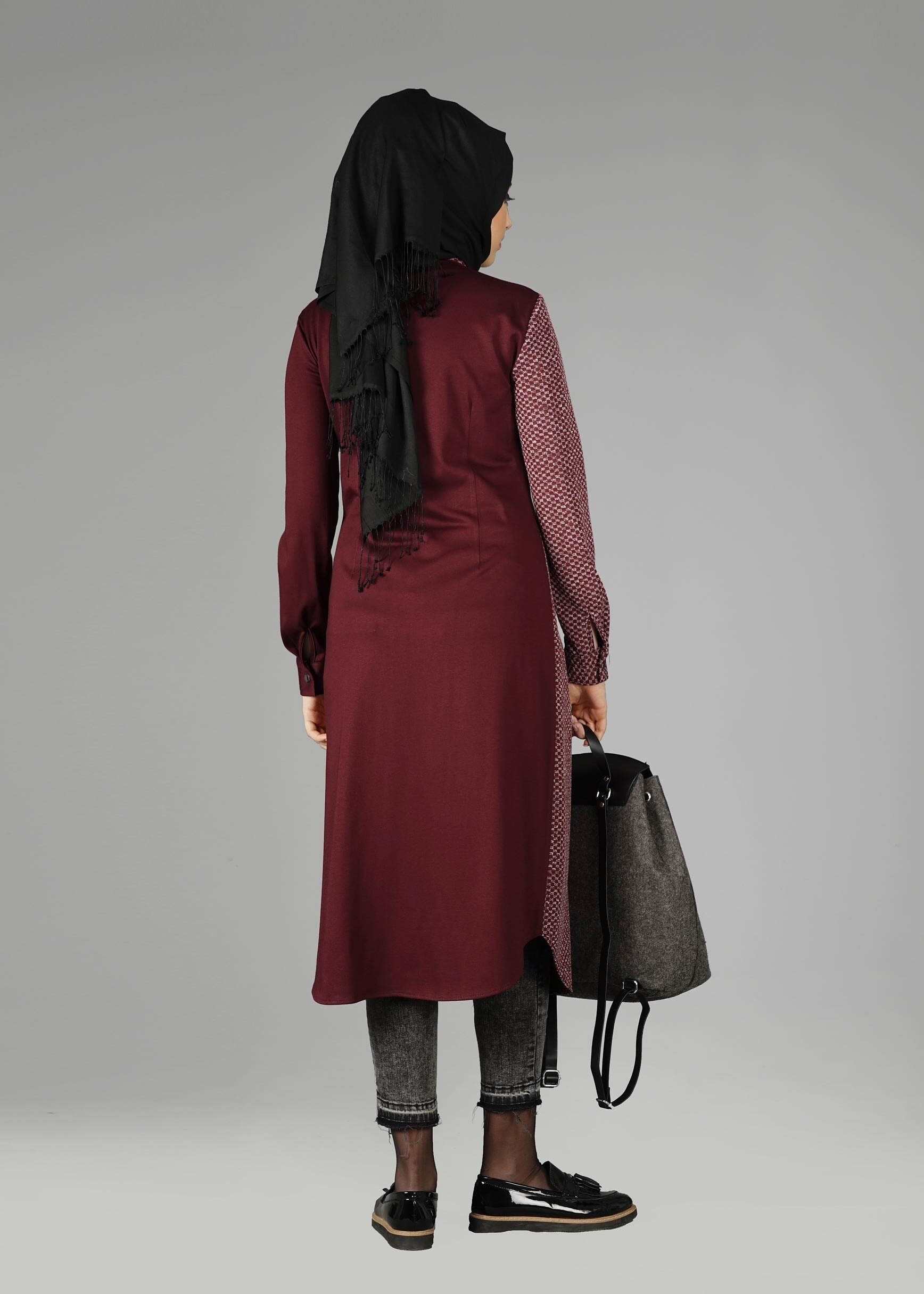 Tesettür giyim BORDO 4940 TUNİK